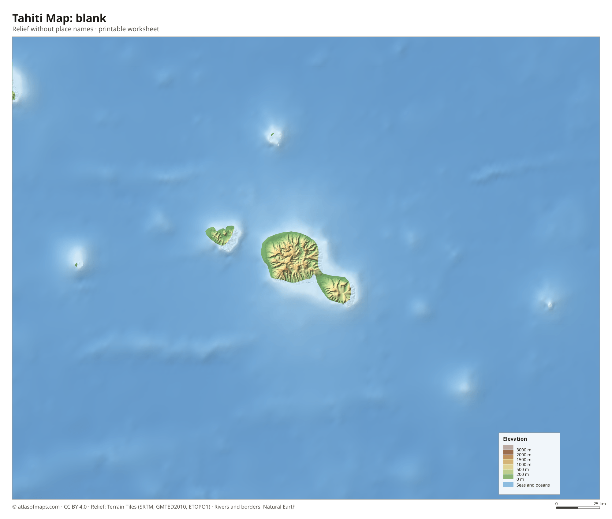 Tahiti Map without names