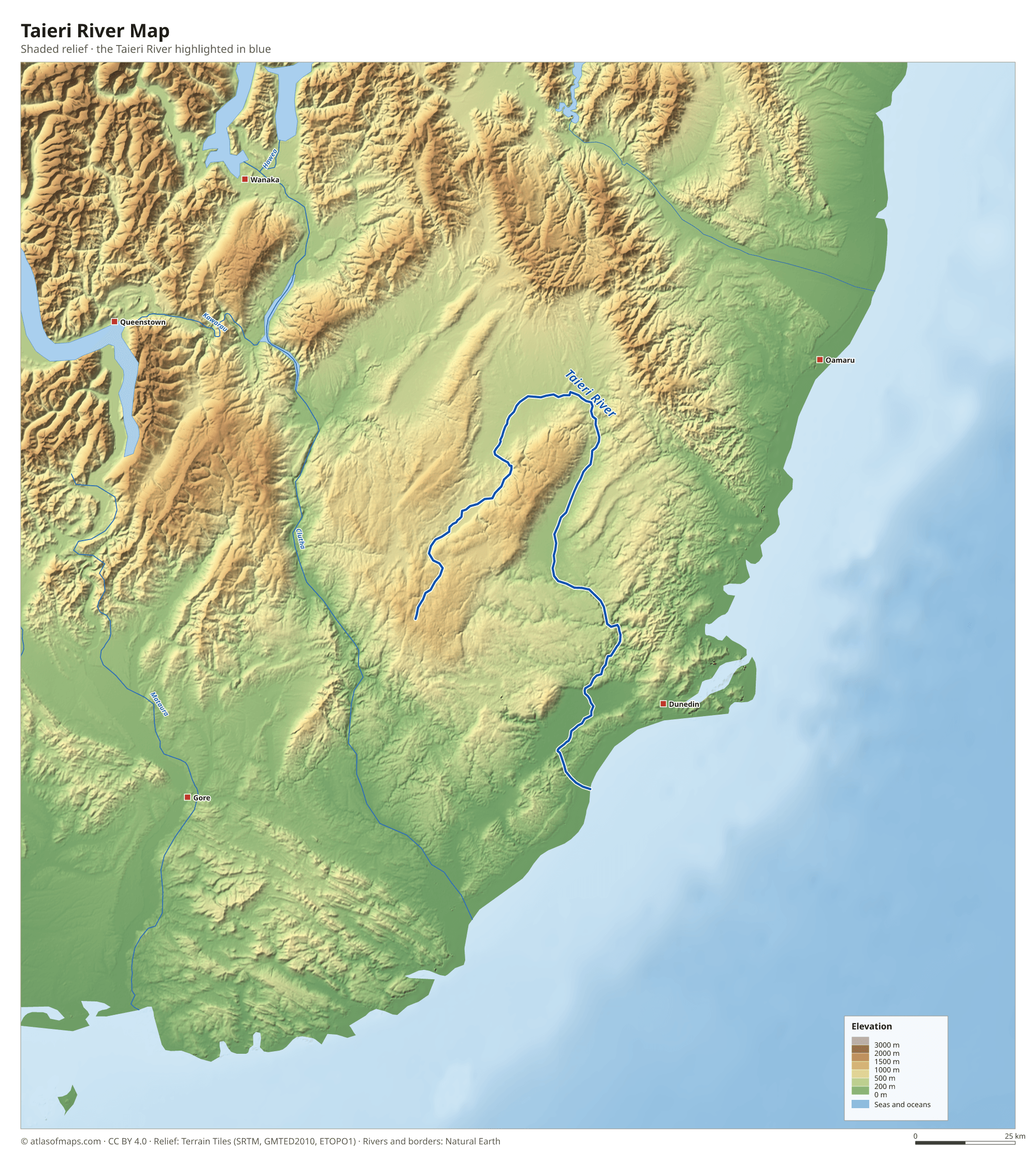 Taieri River Map