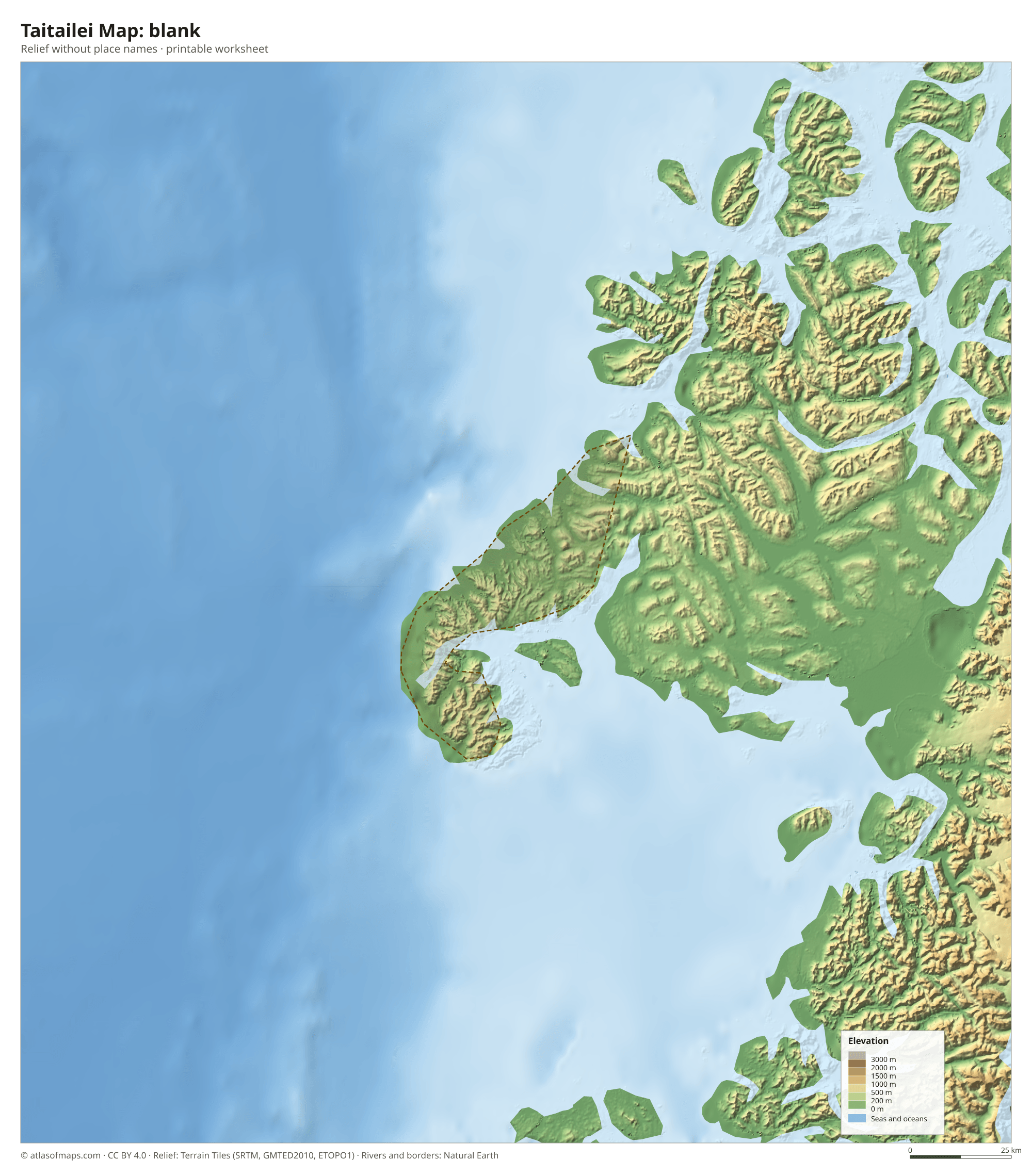 Taitailei Map without names