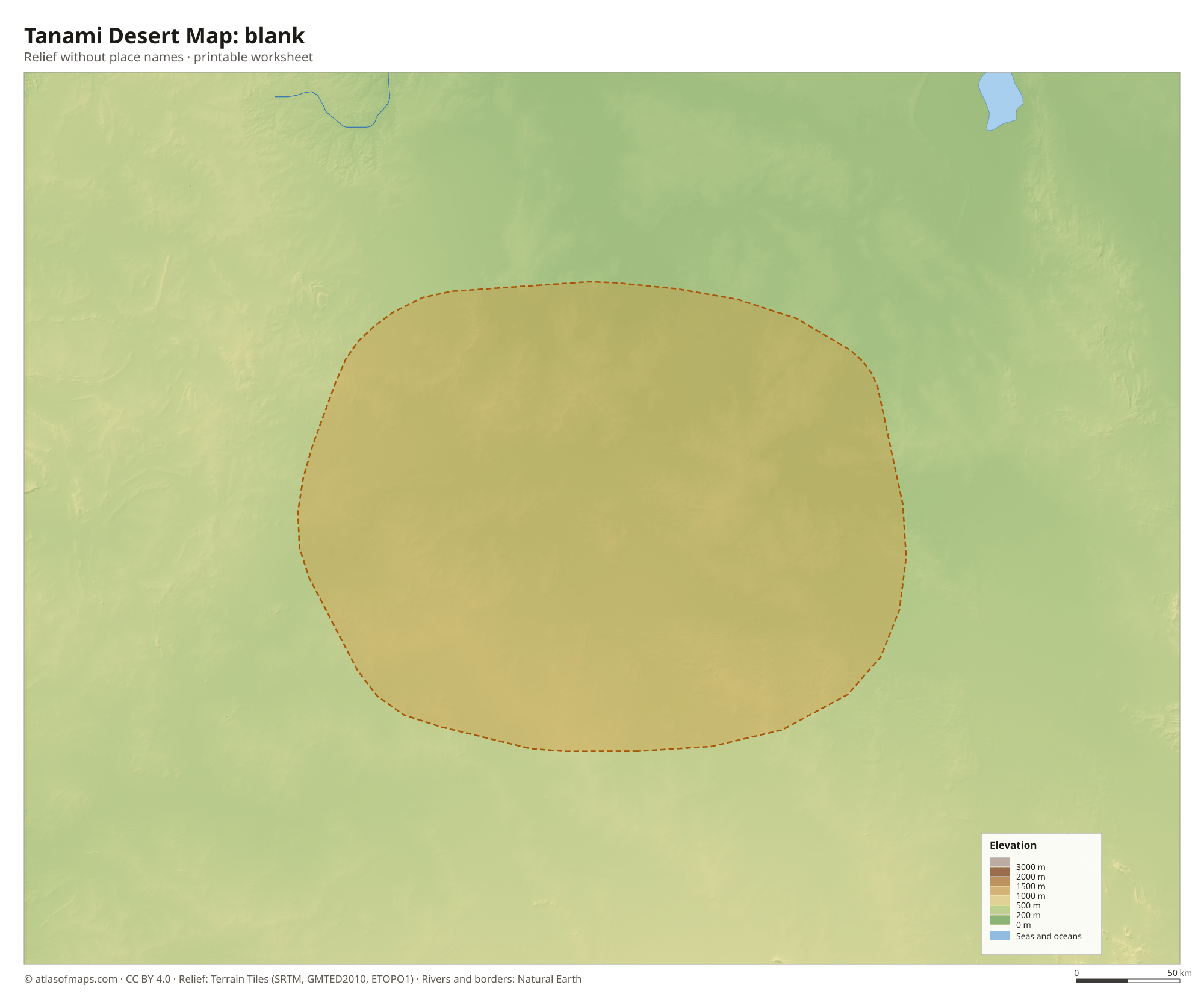Tanami Desert Map without names