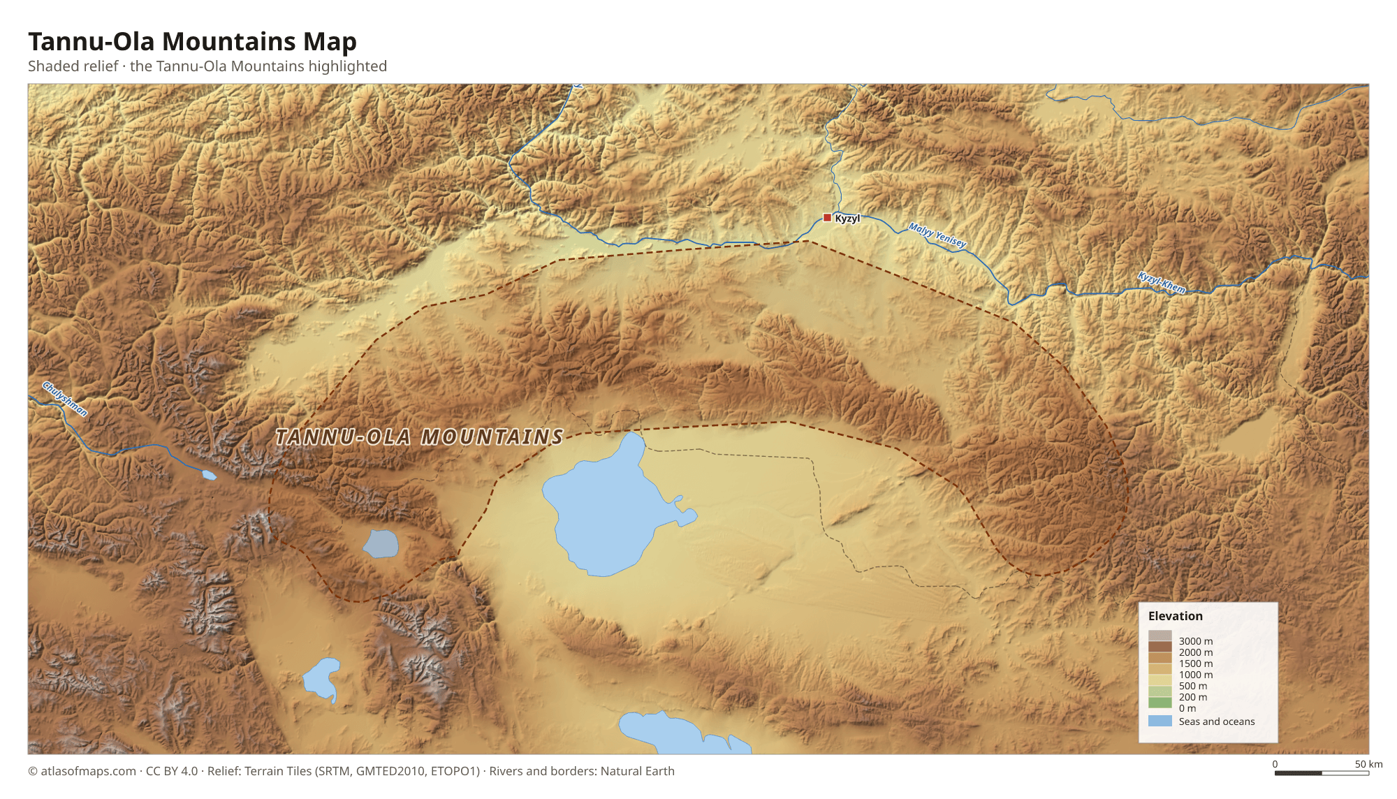 Tannu-Ola Mountains Map