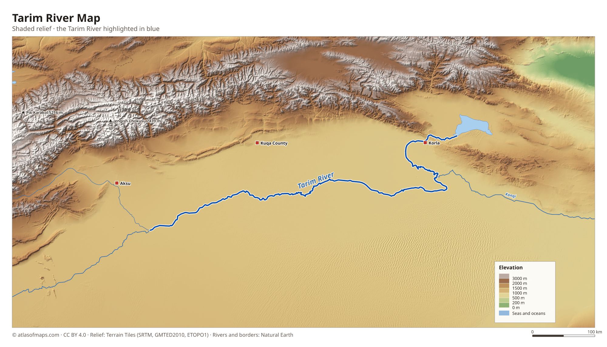 Tarim River Map