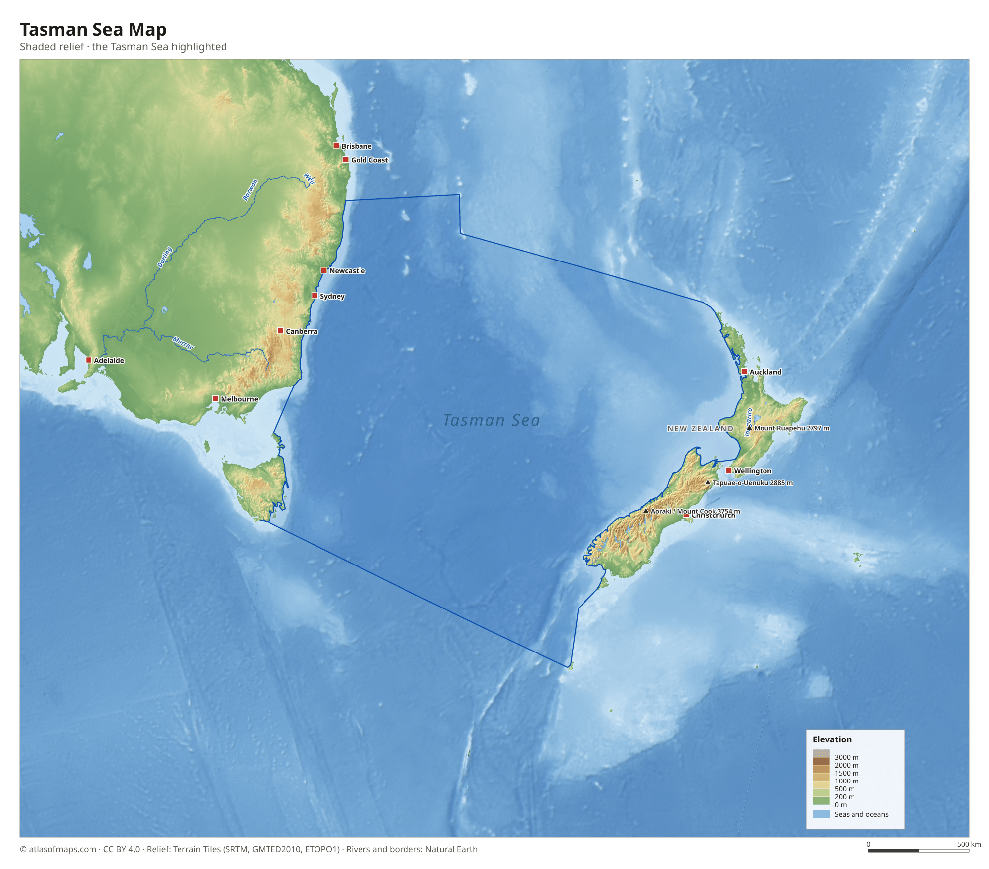 Tasman Sea Map
