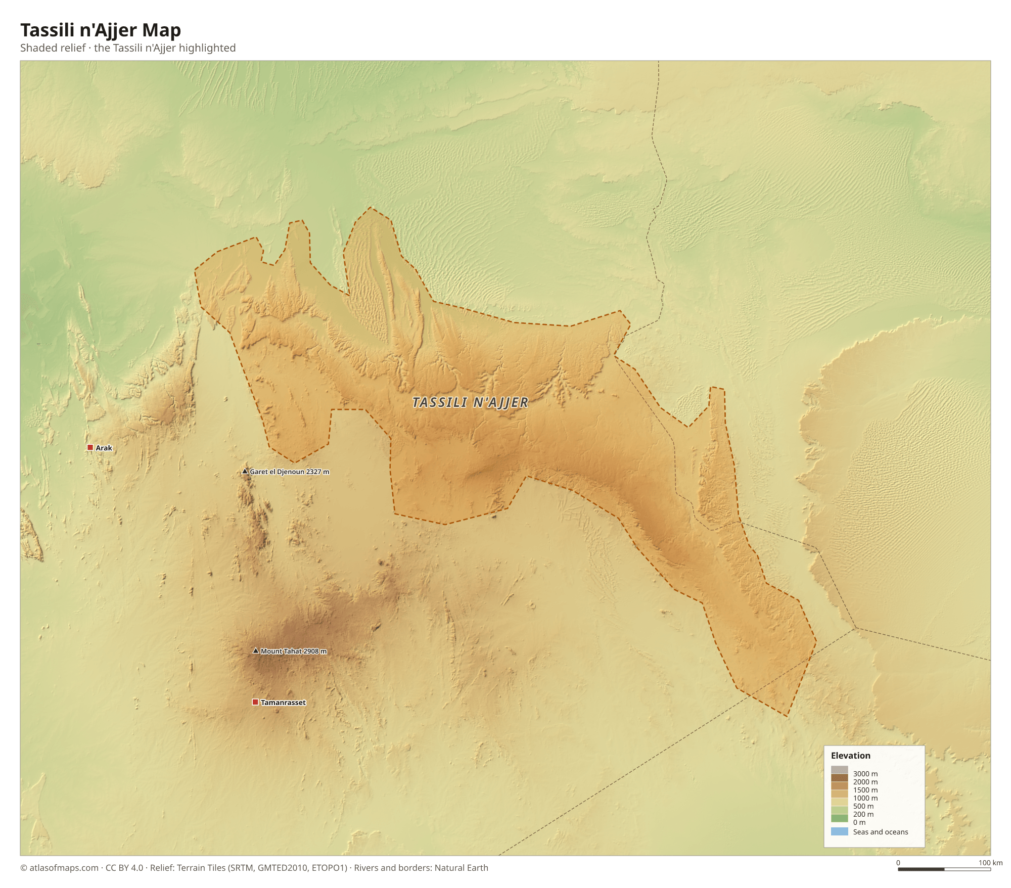Tassili n'Ajjer Map