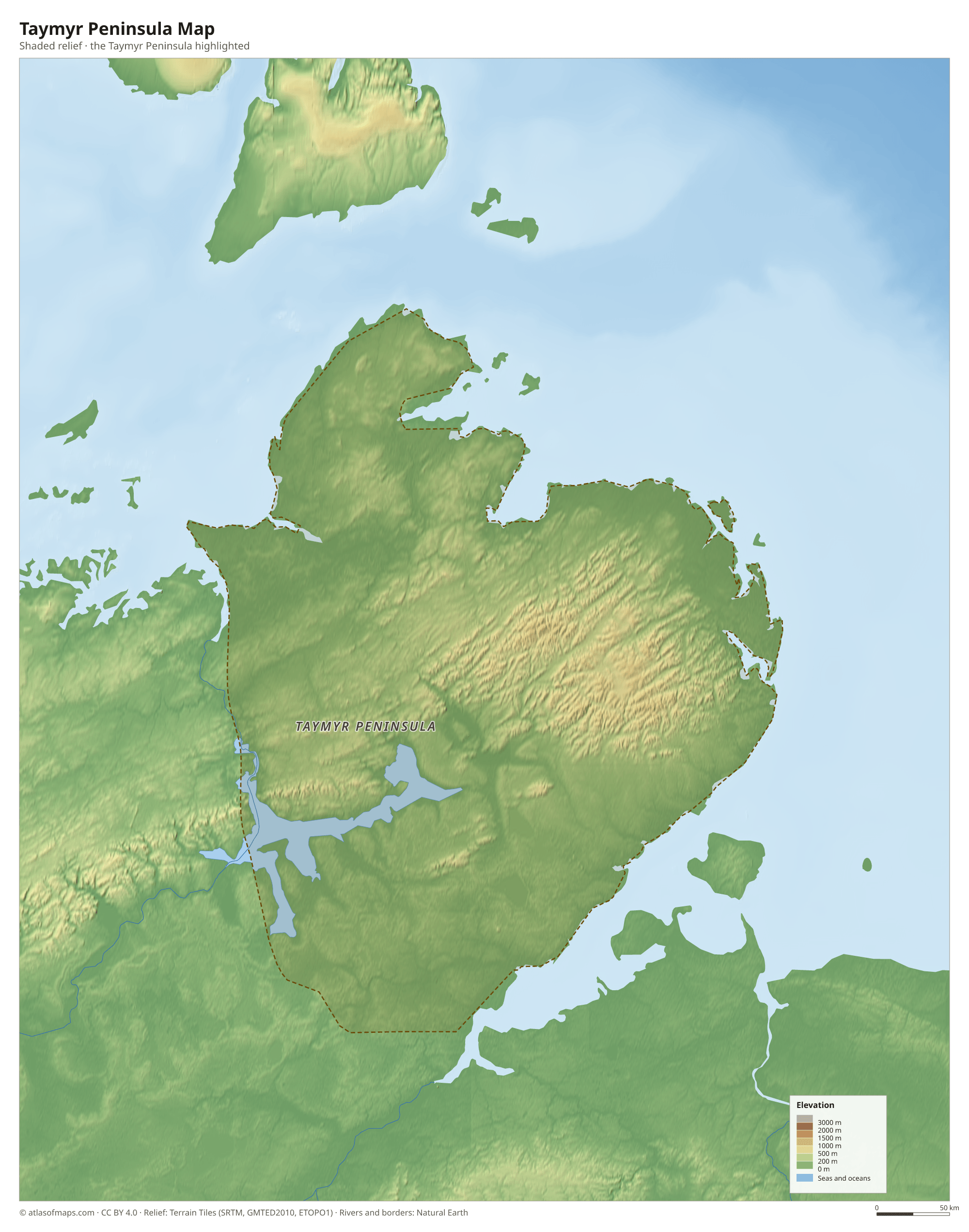 Taymyr Peninsula Map
