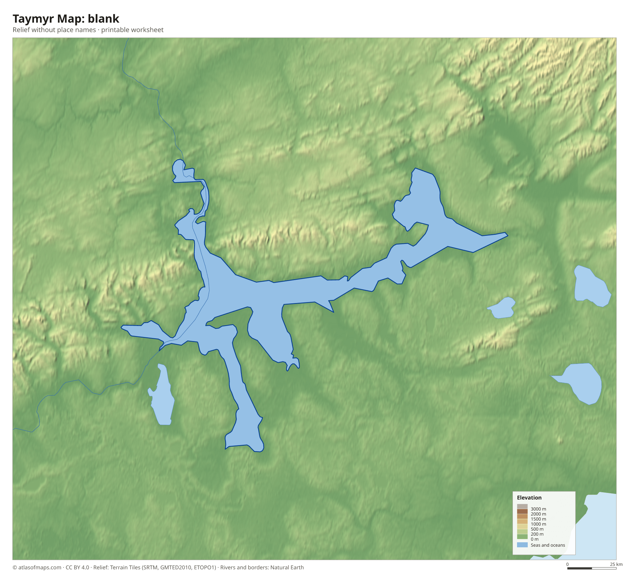 Taymyr Map without names
