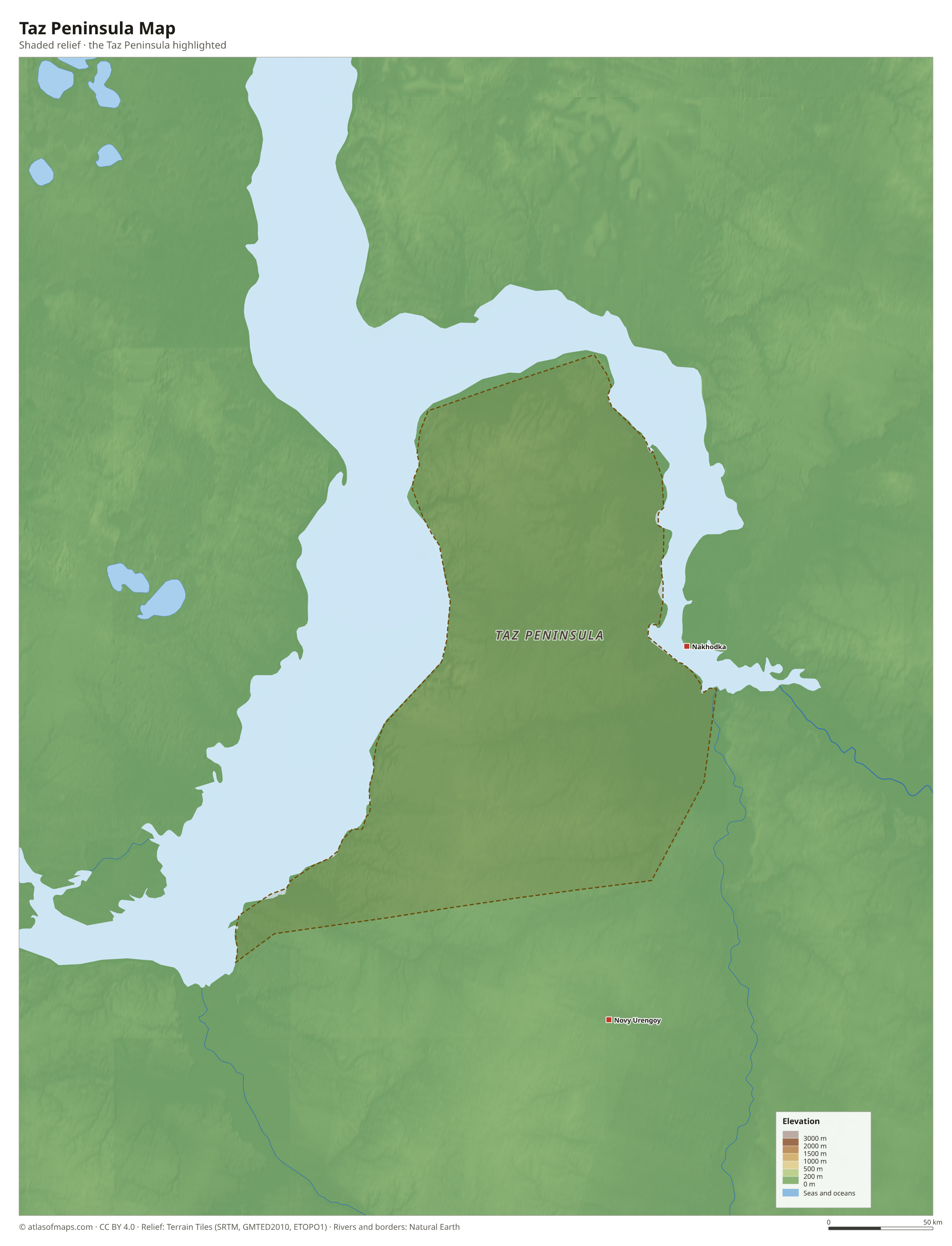 Taz Peninsula Map