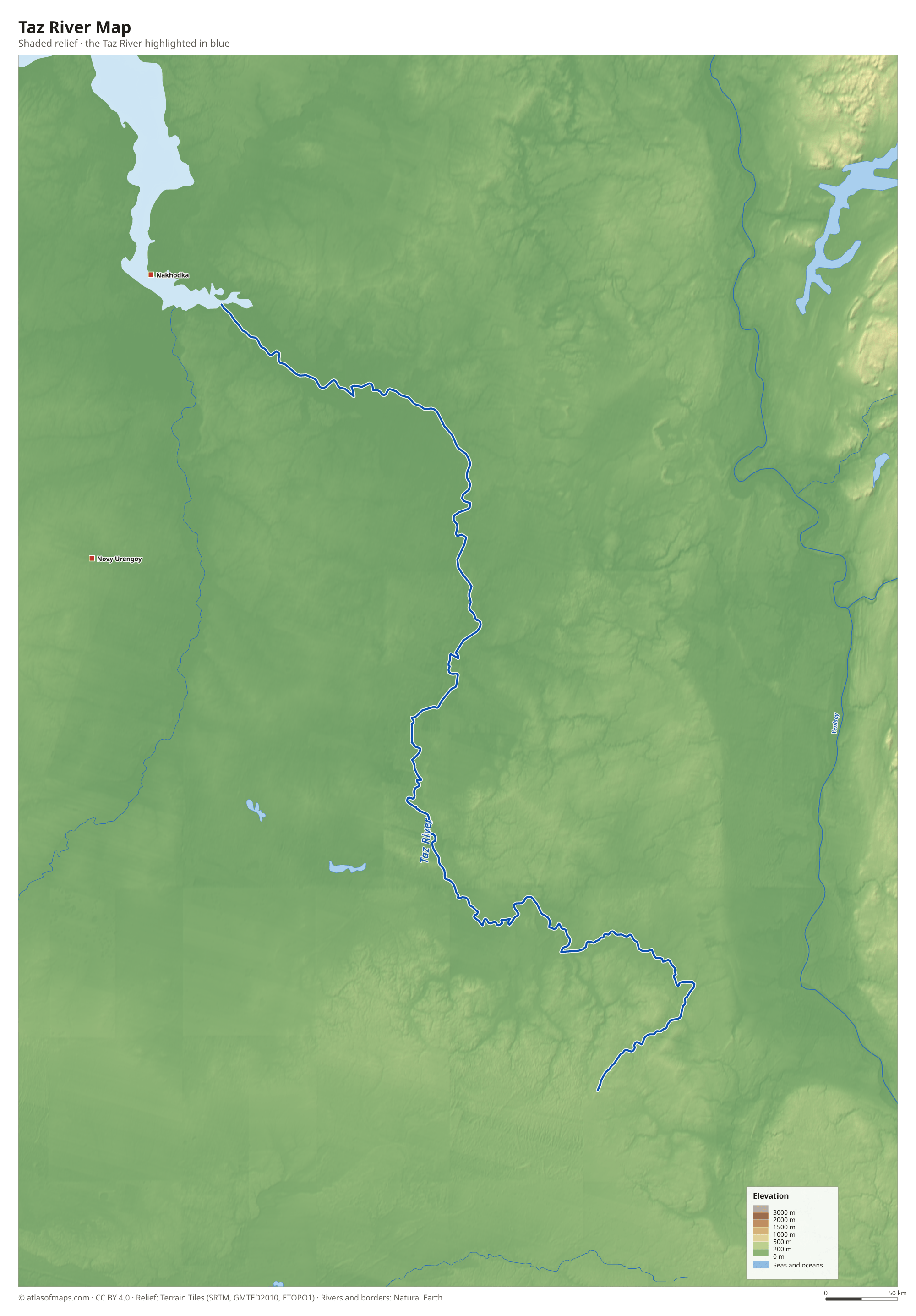 Taz River Map