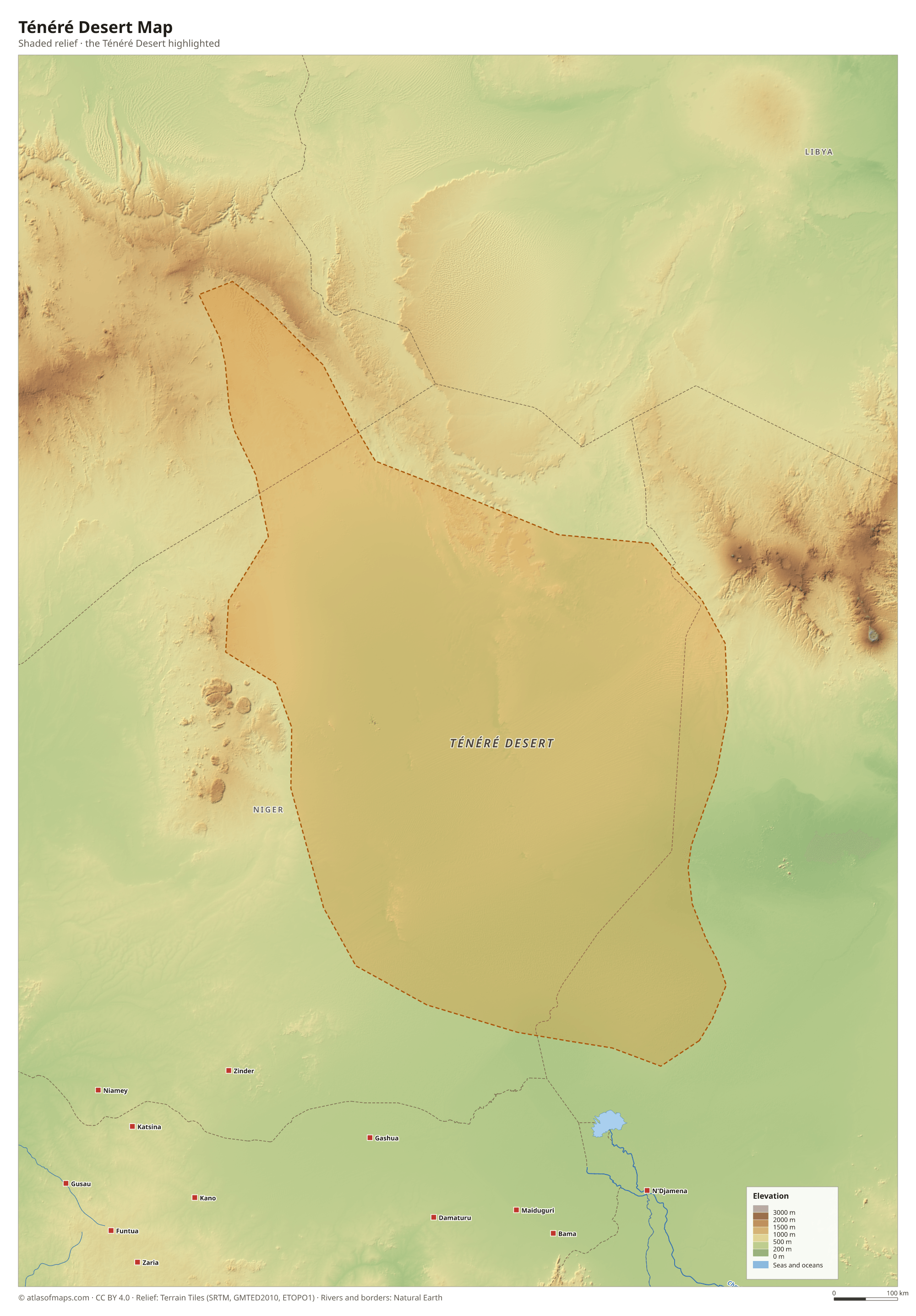 Ténéré Desert Map