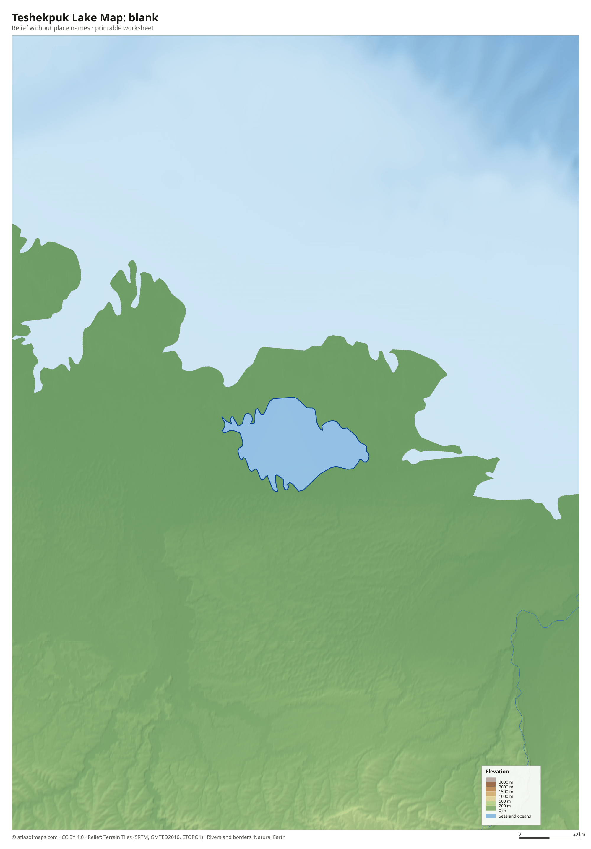 Teshekpuk Lake Map without names