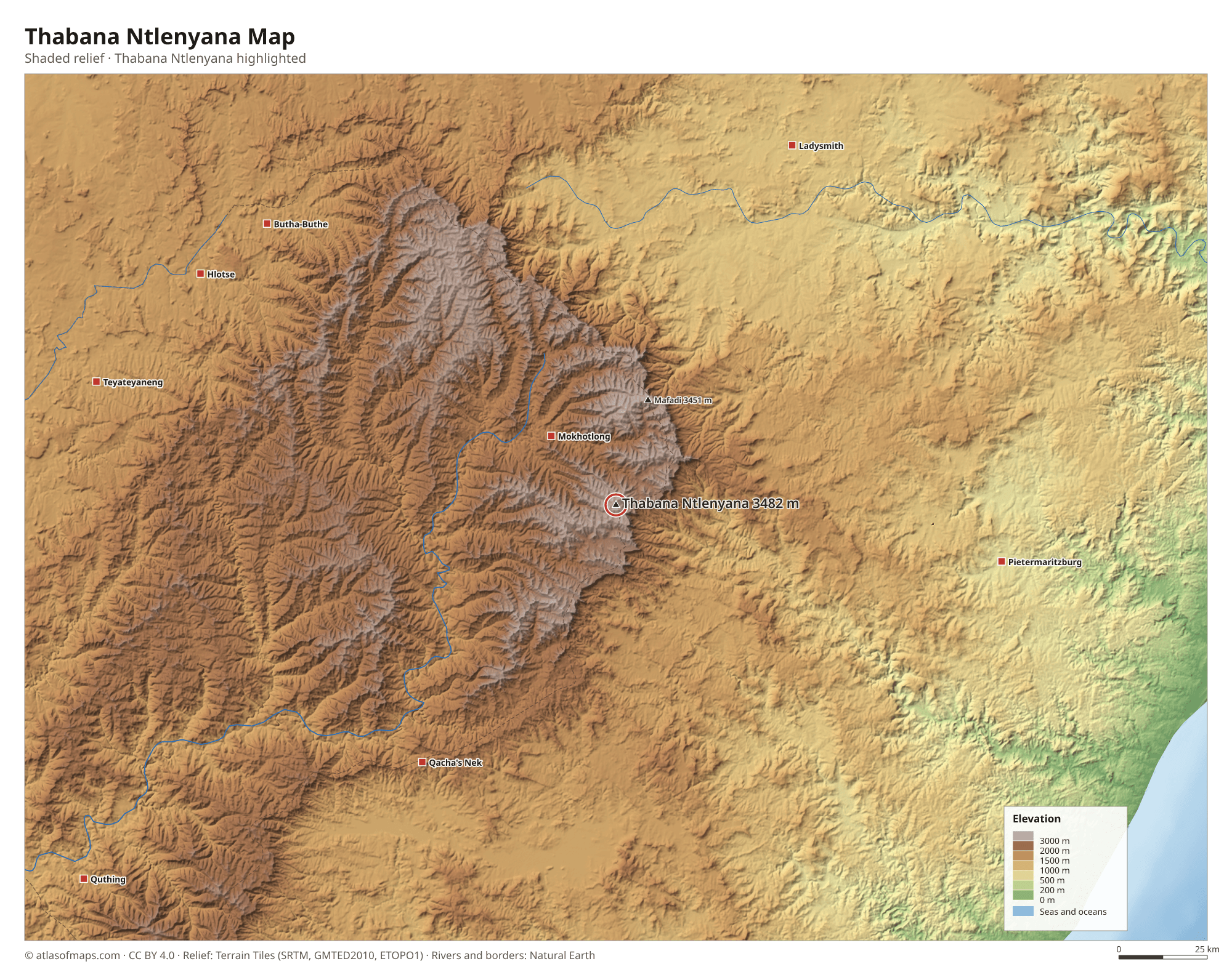 Thabana Ntlenyana Map