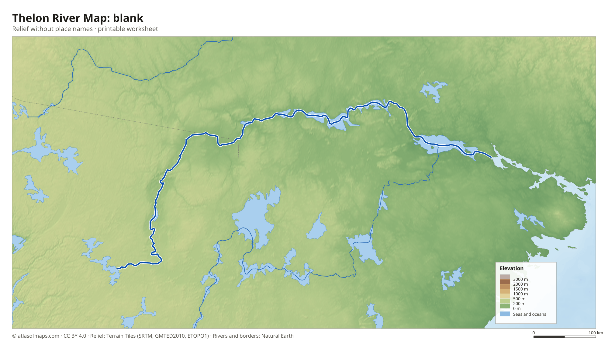 Thelon River Map without names