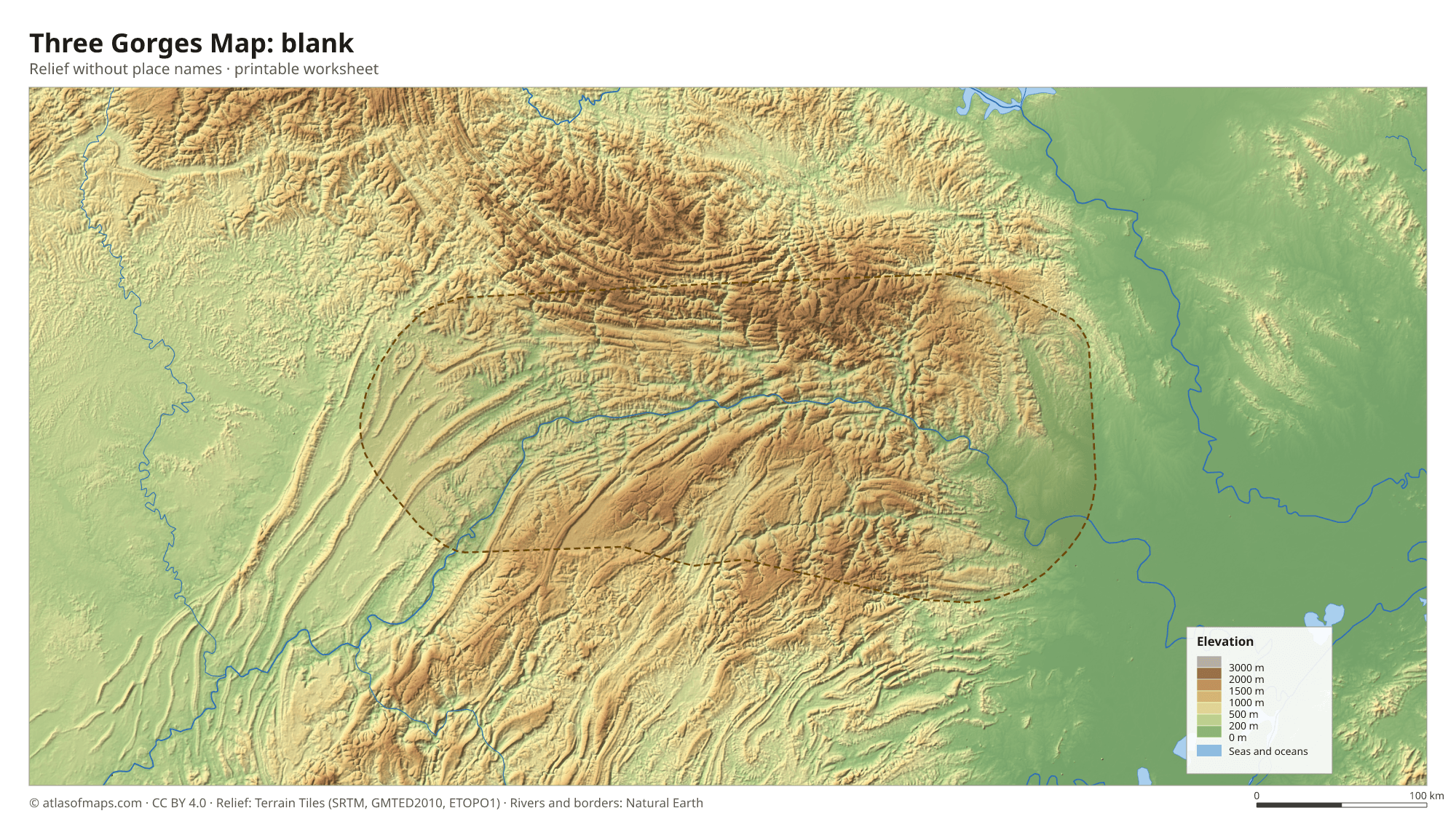 Three Gorges Map without names