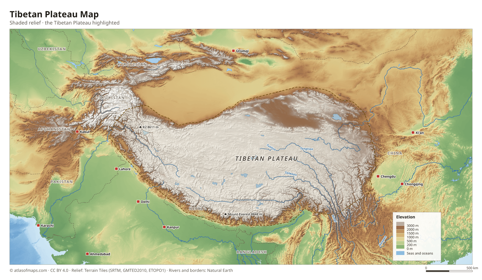 Tibetan Plateau Map