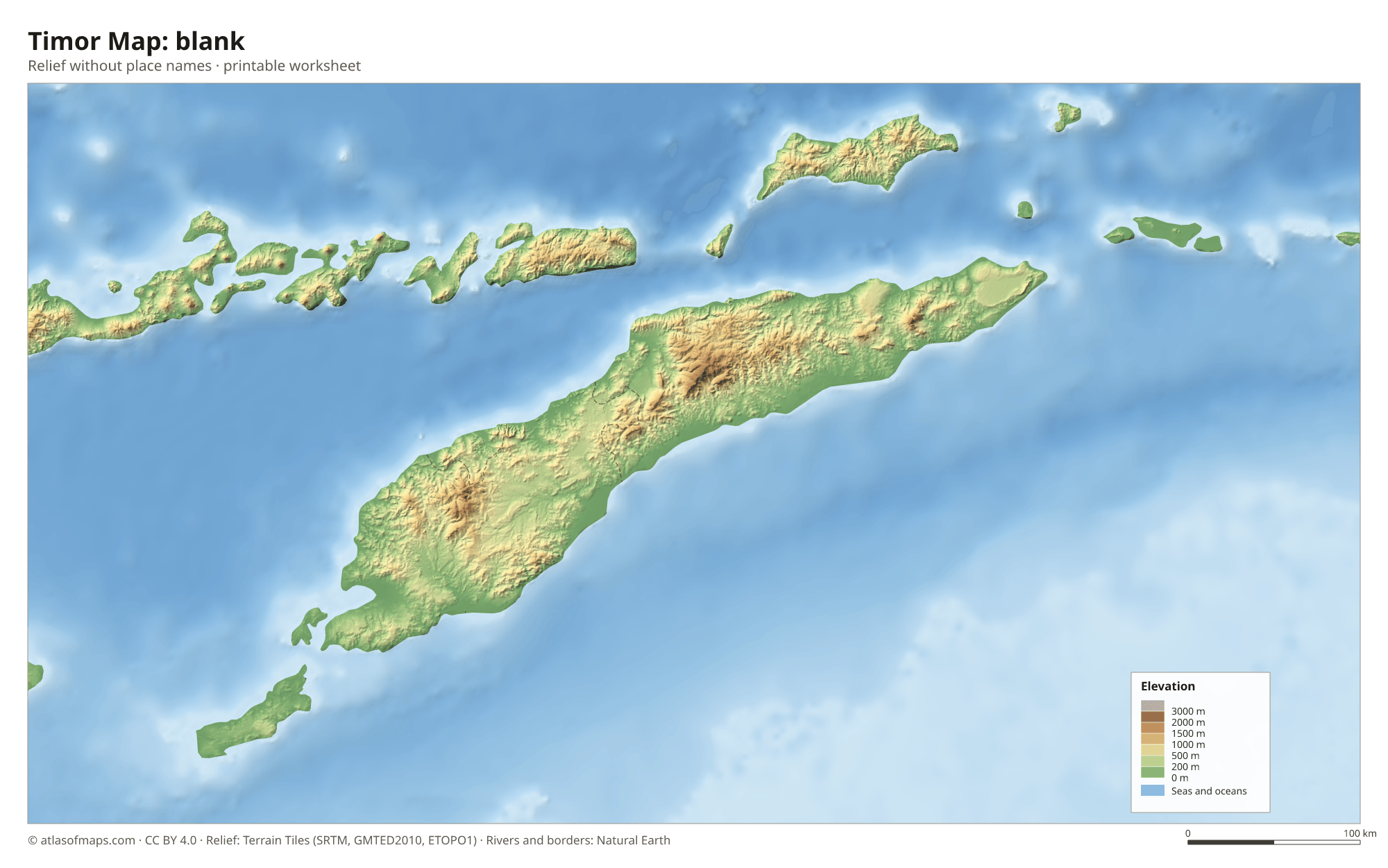 Timor Map without names