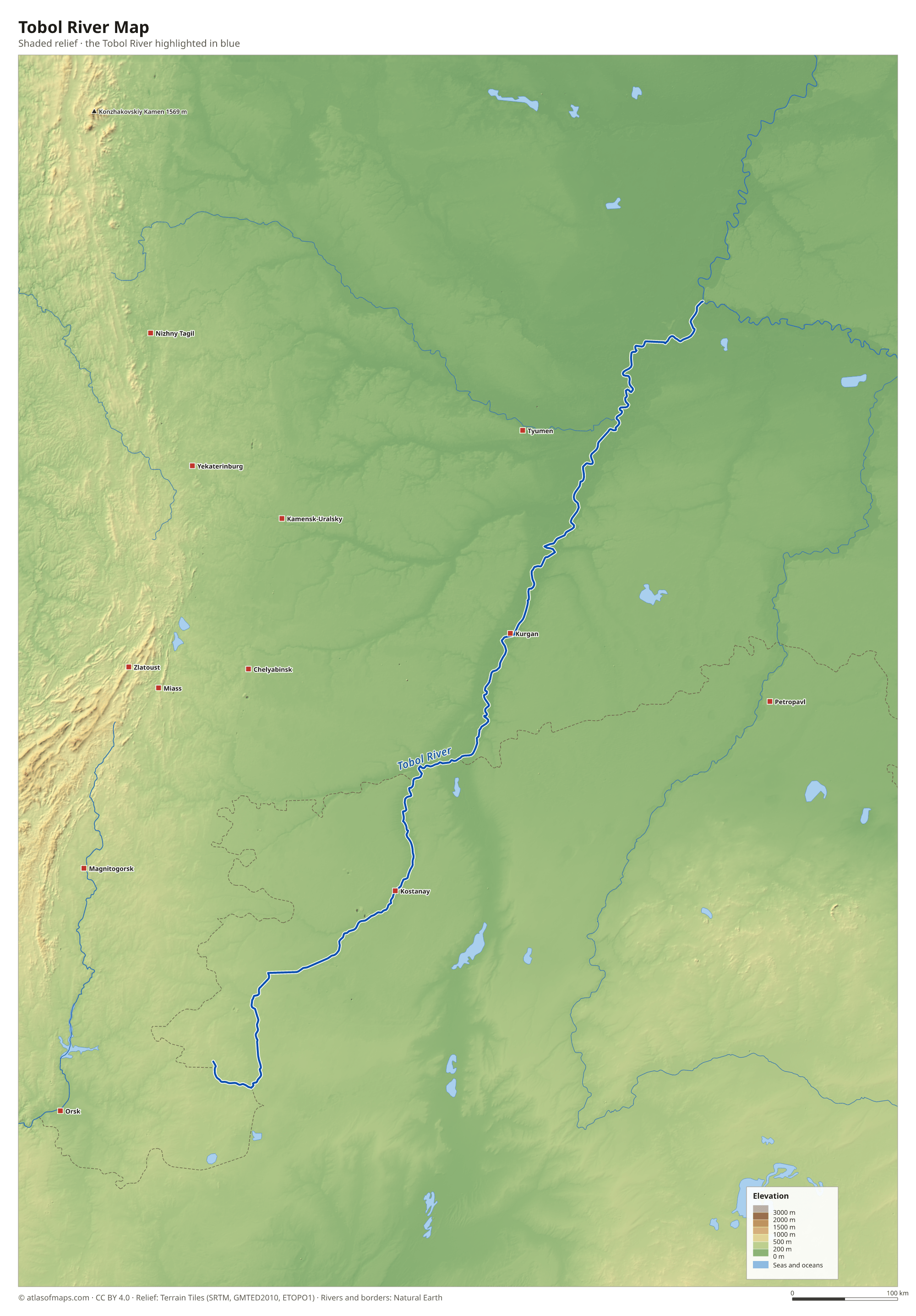 Tobol River Map