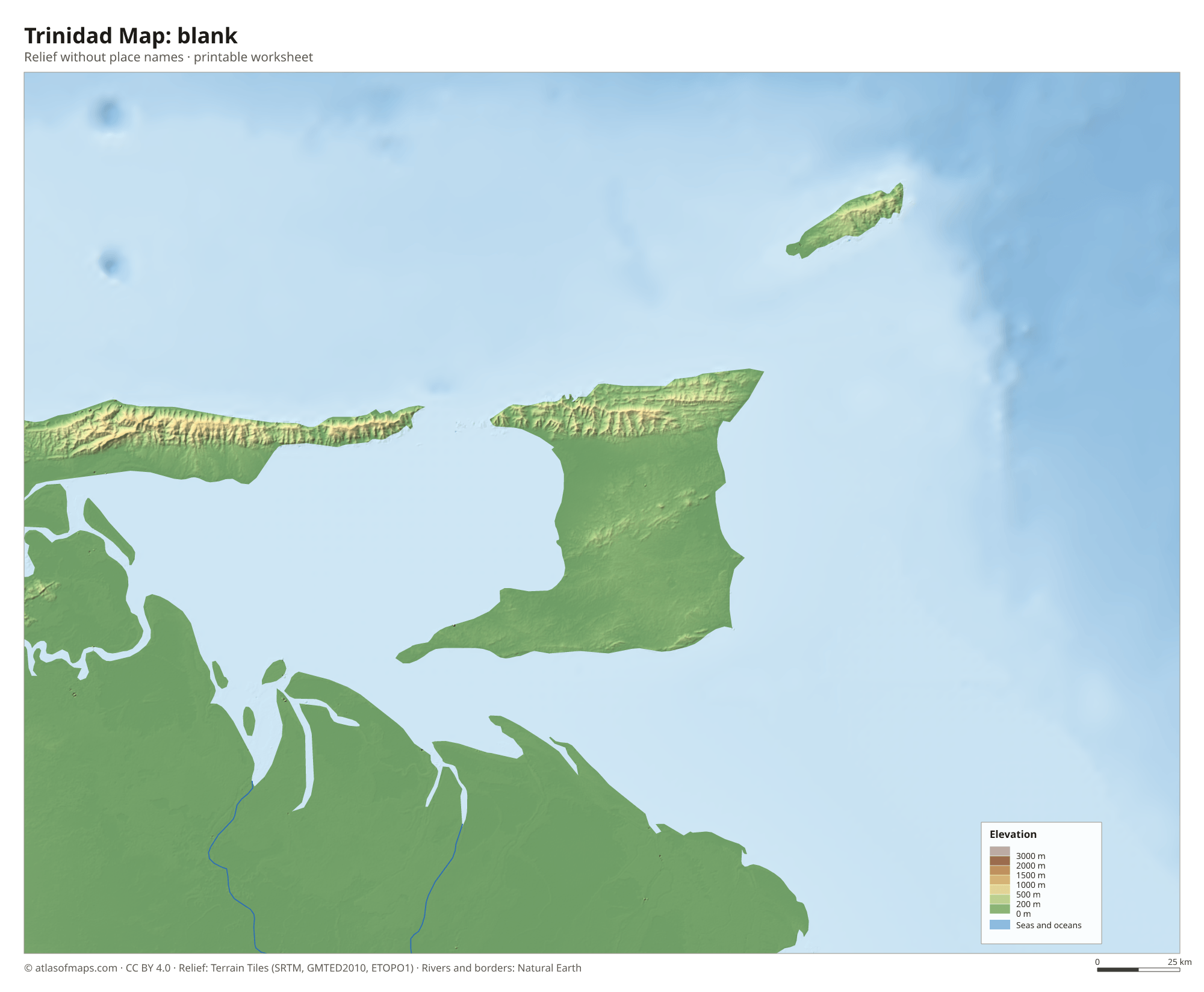 Trinidad Map without names