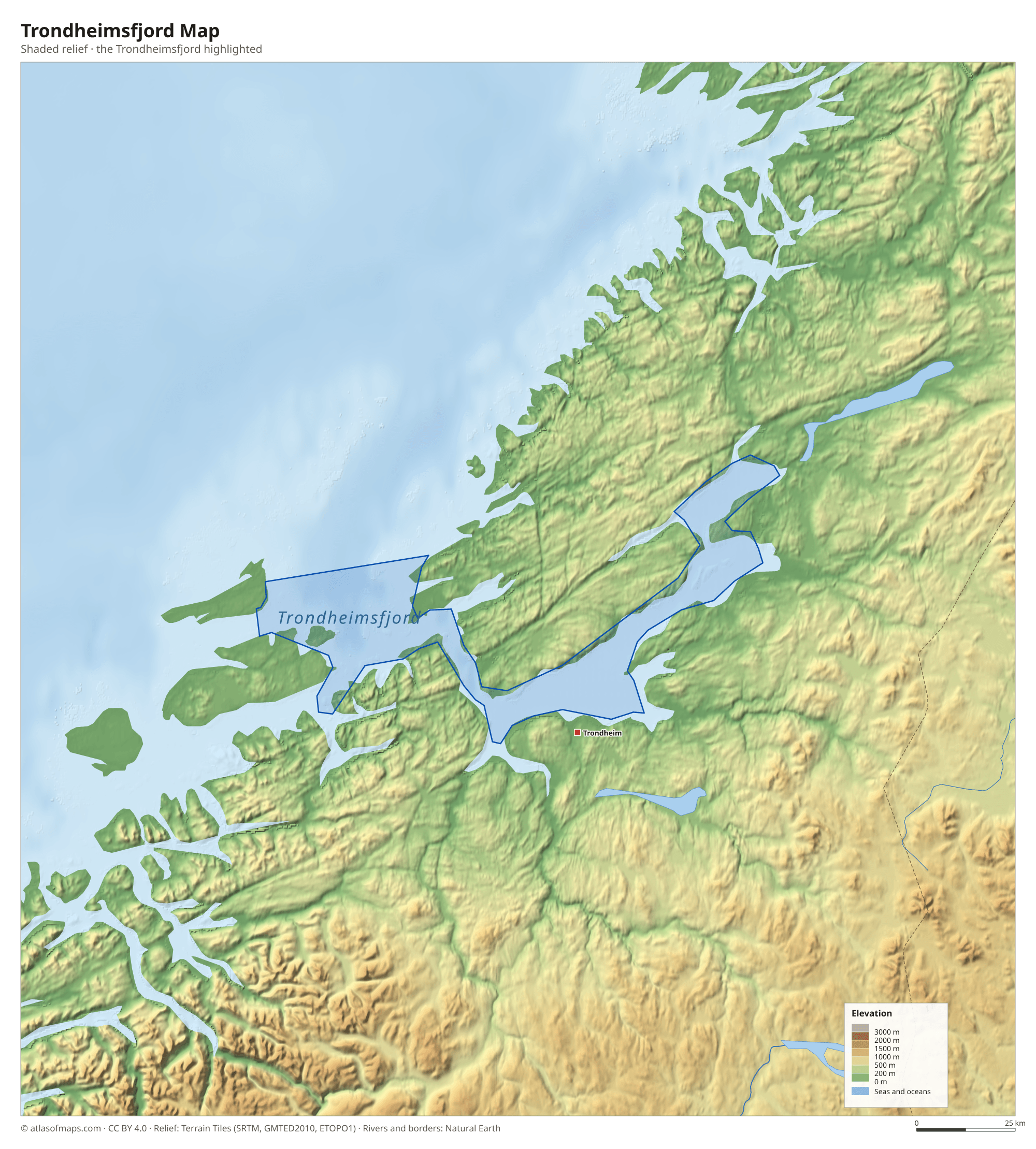 Trondheimsfjord Map