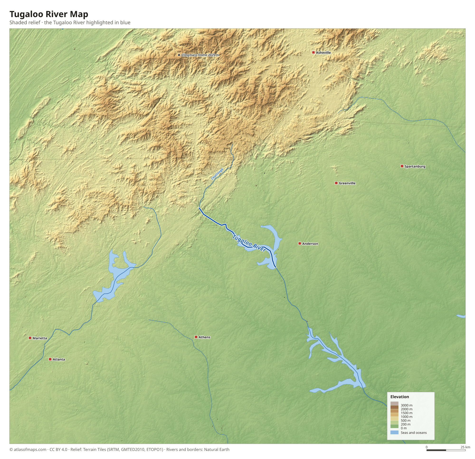 Tugaloo River Map