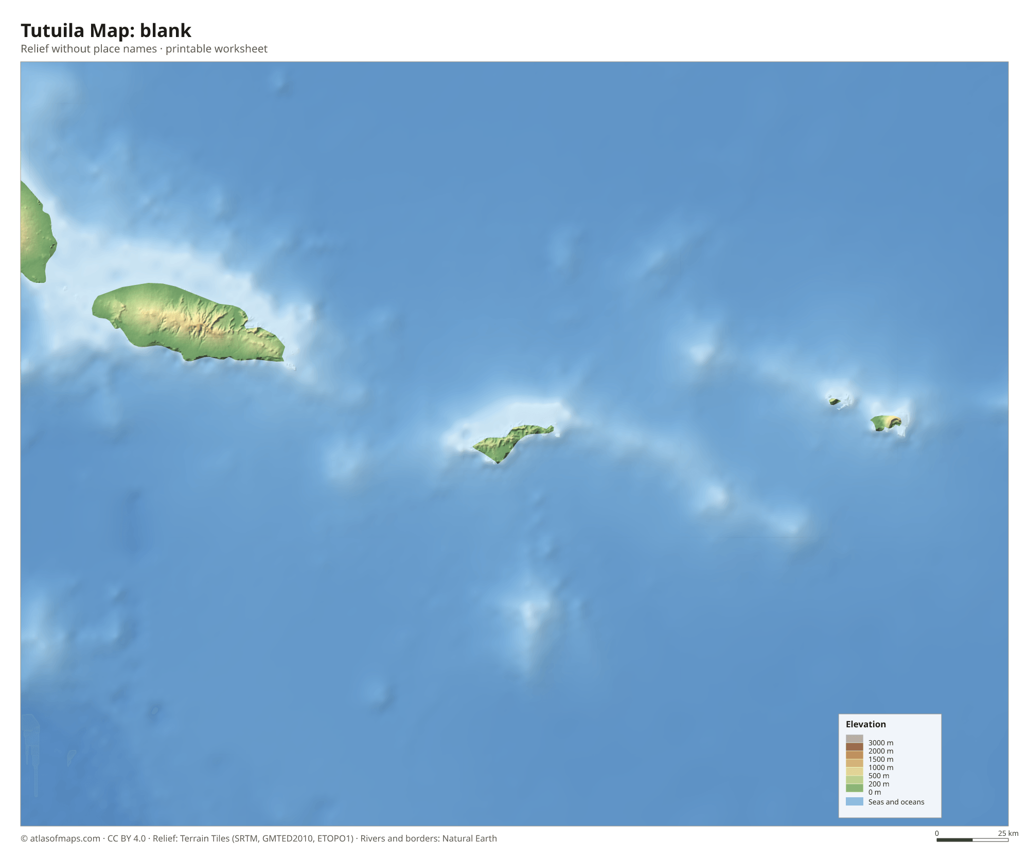 Tutuila Map without names