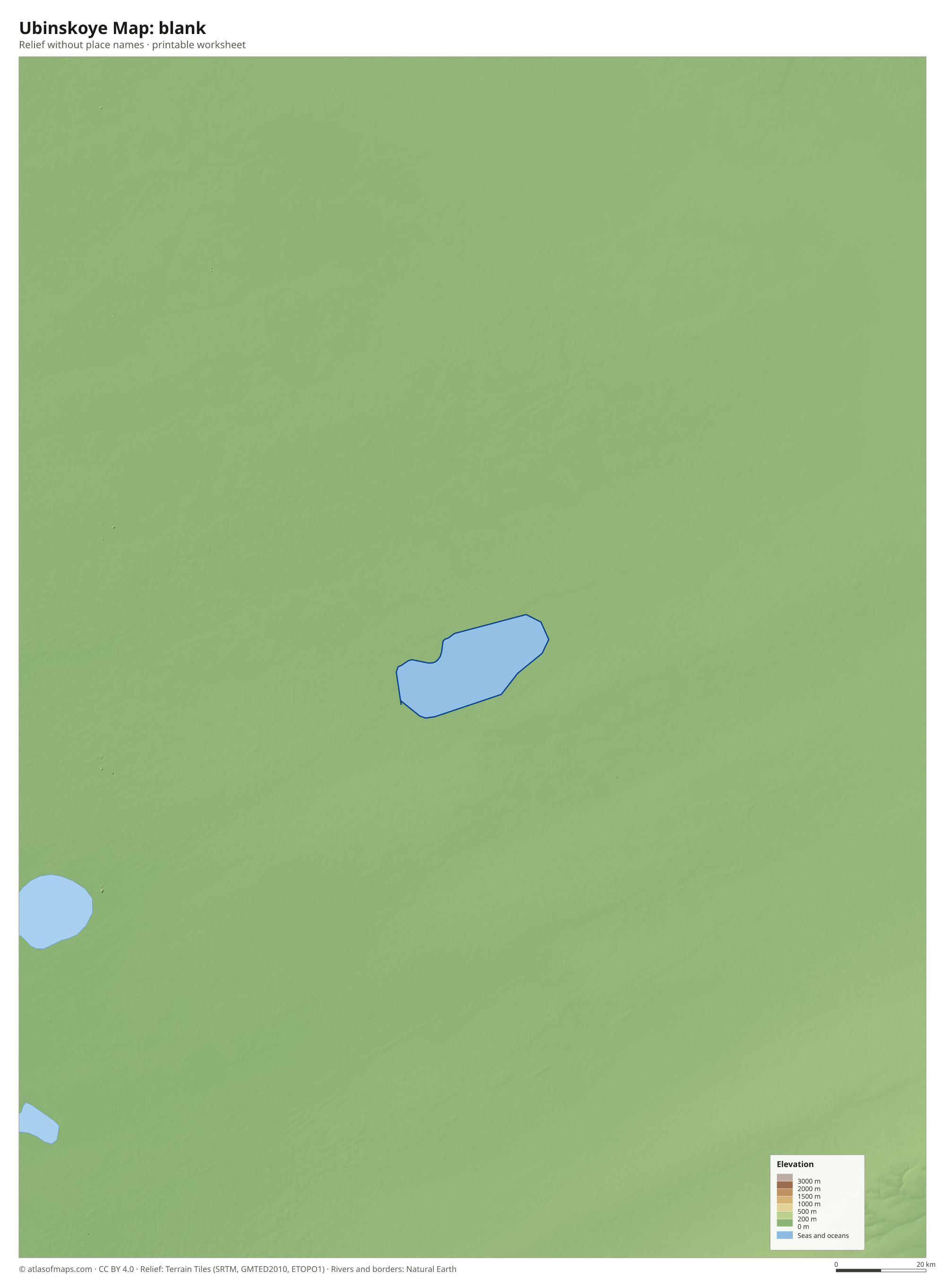 Ubinskoye Map without names