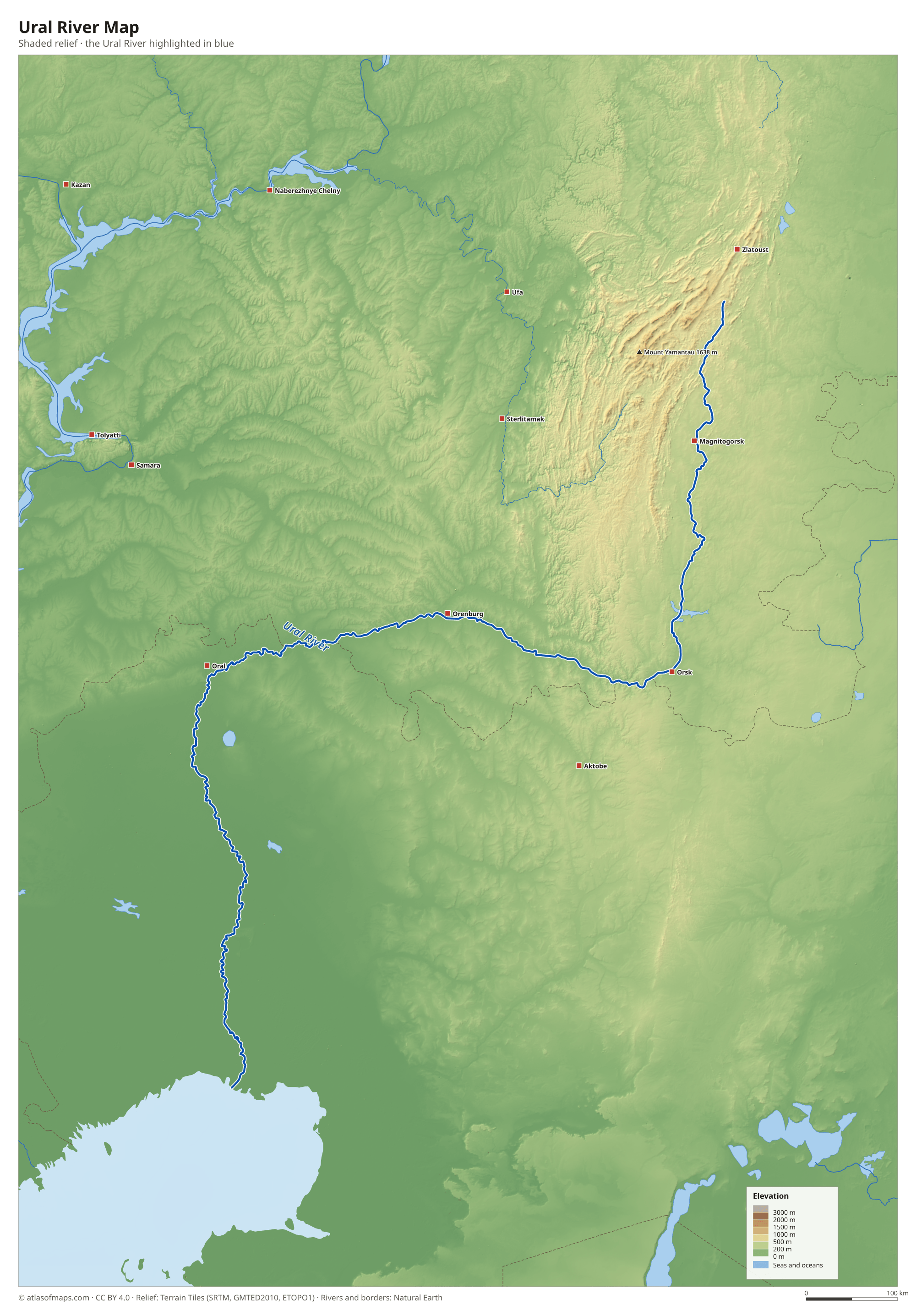 Ural River Map