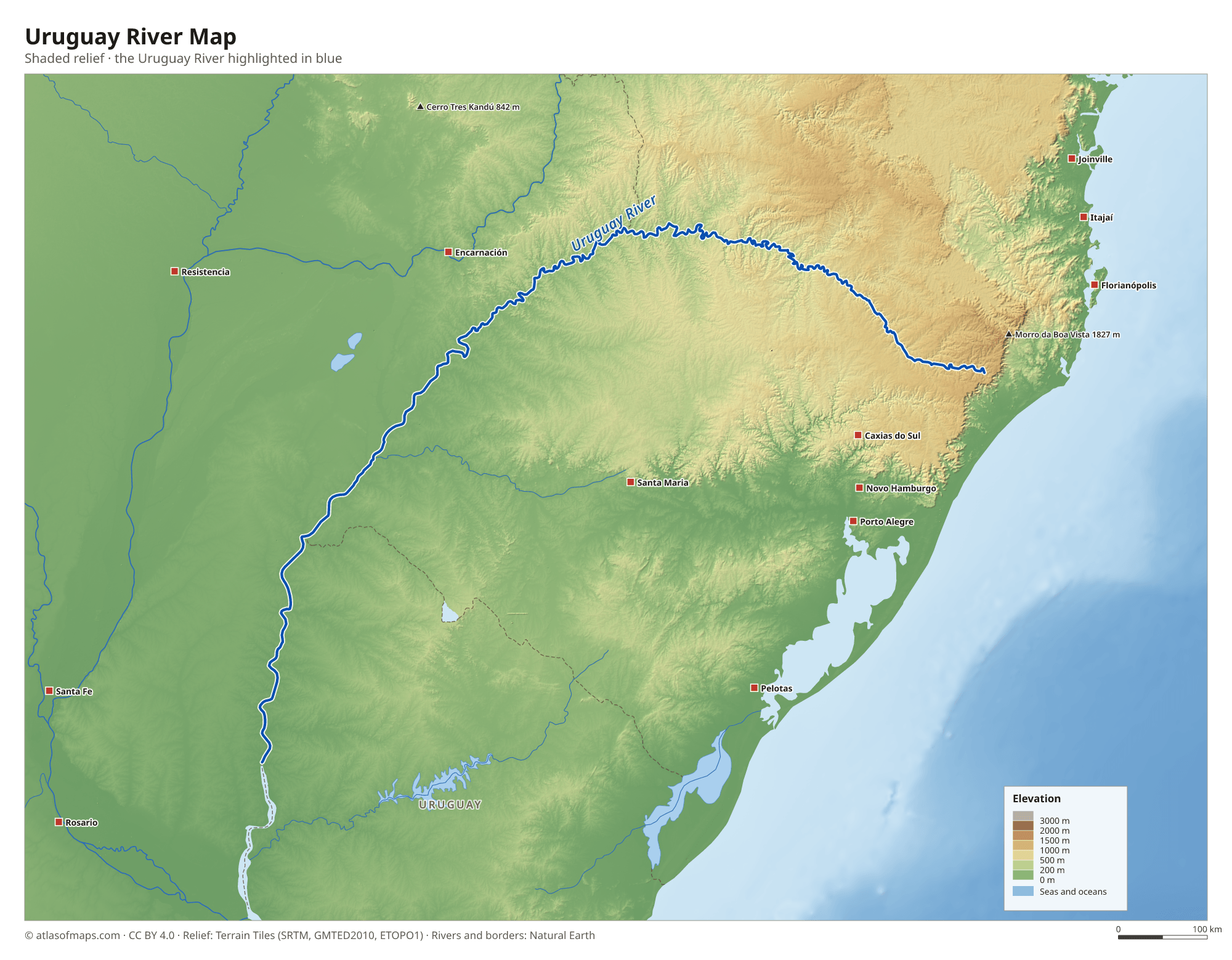 Uruguay River Map