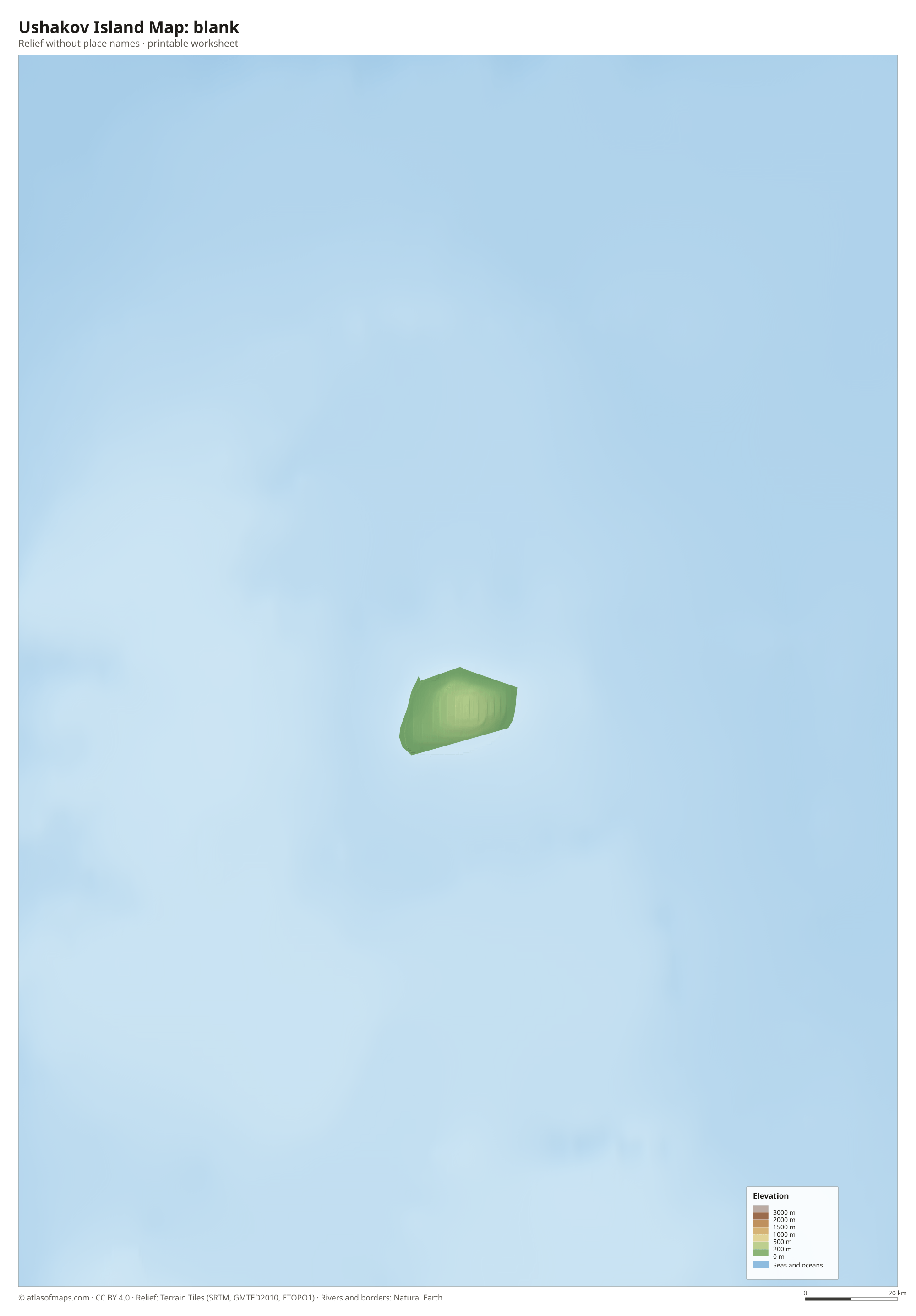 Ushakov Island Map without names
