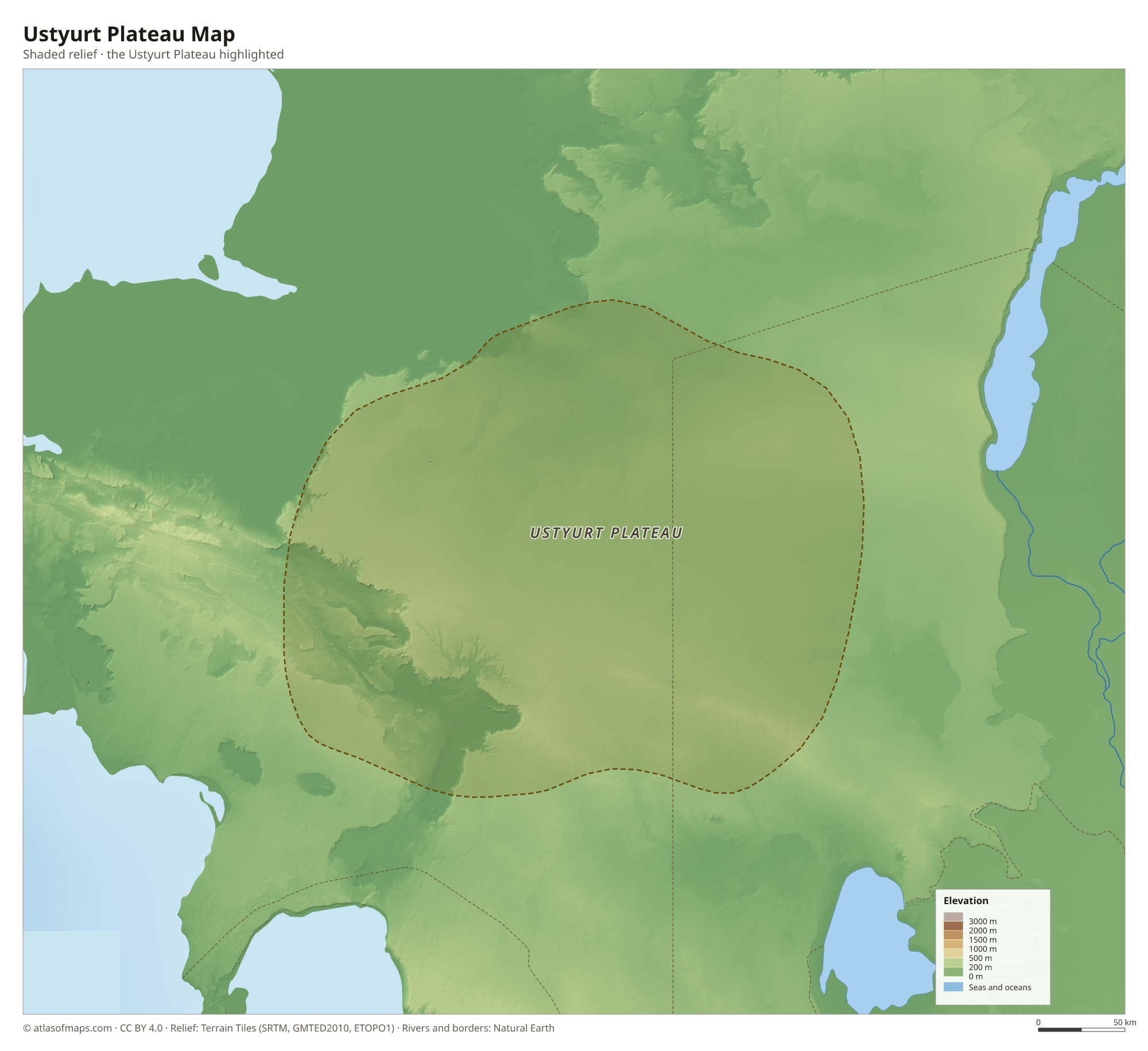Ustyurt Plateau Map