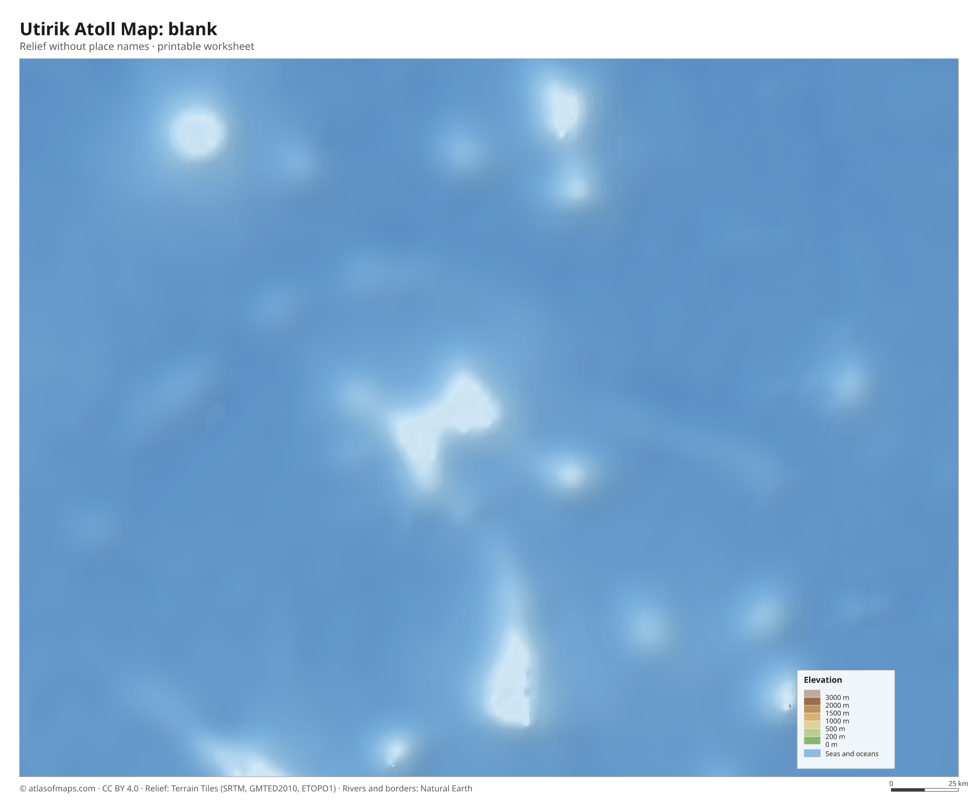 Utirik Atoll Map without names