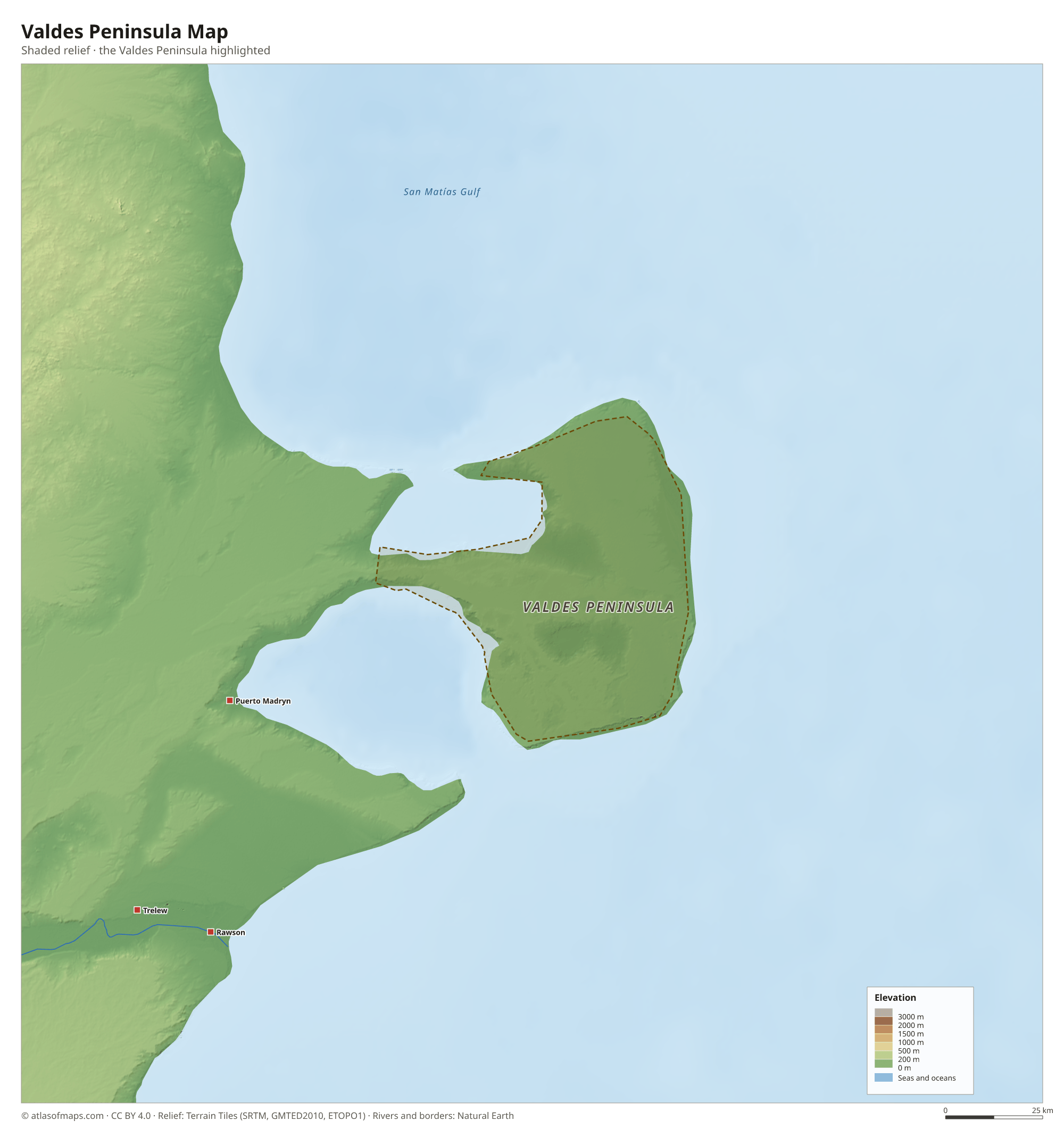 Valdes Peninsula Map