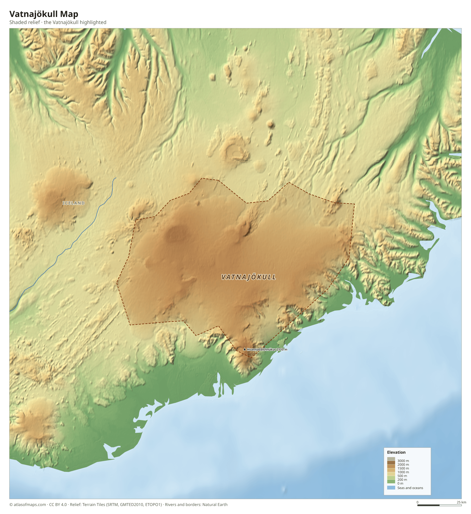 Vatnajökull Map