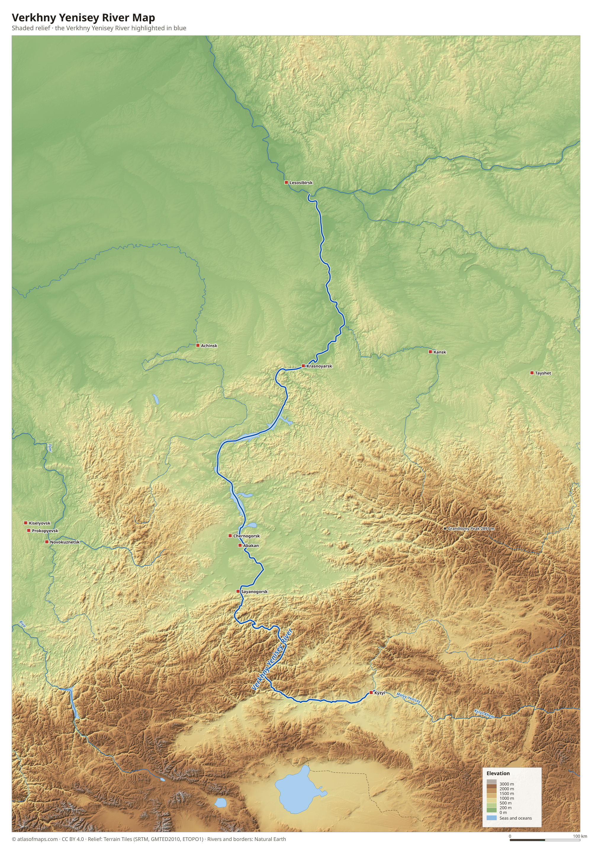 Verkhny Yenisey River Map