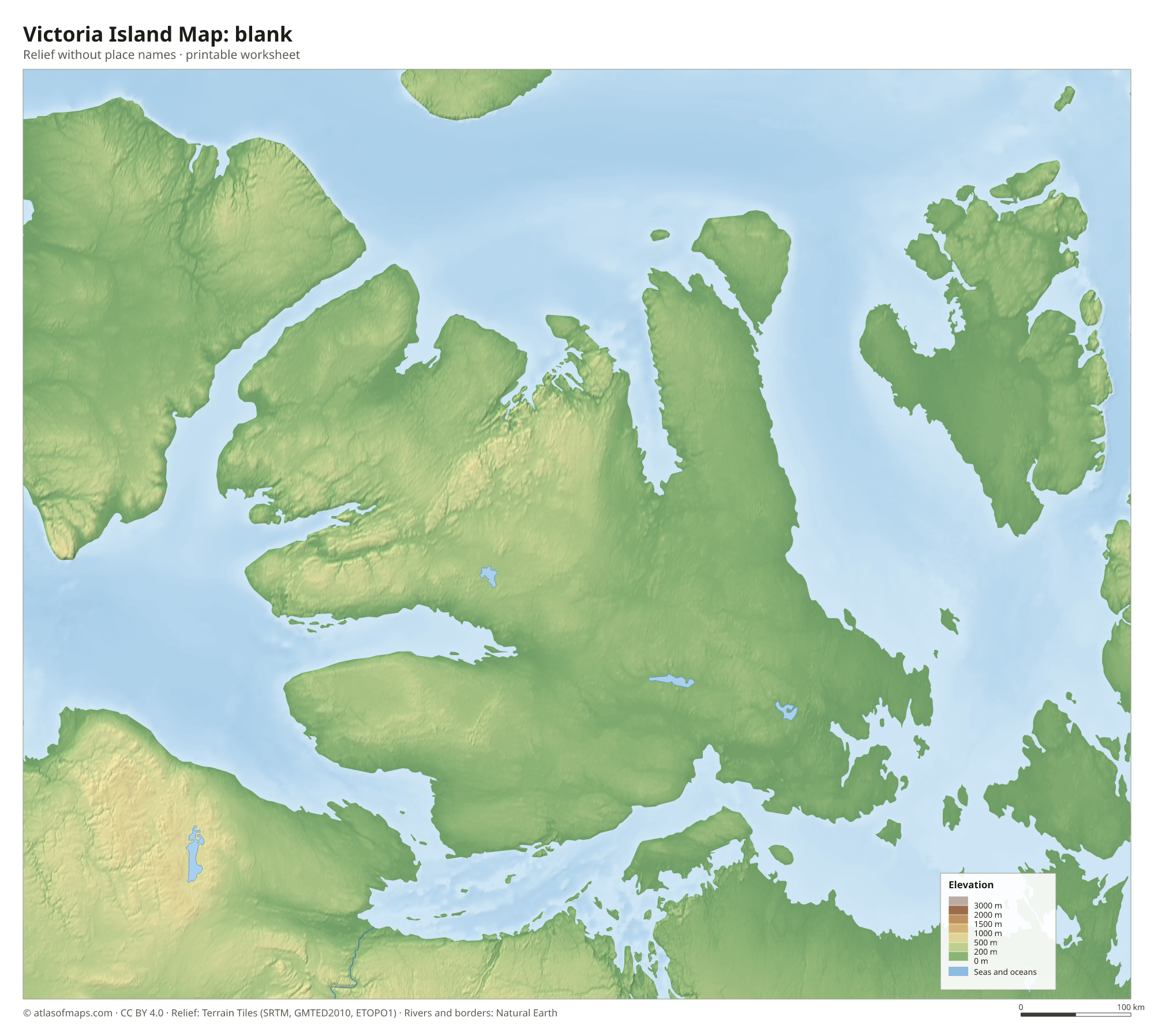 Victoria Island Map without names