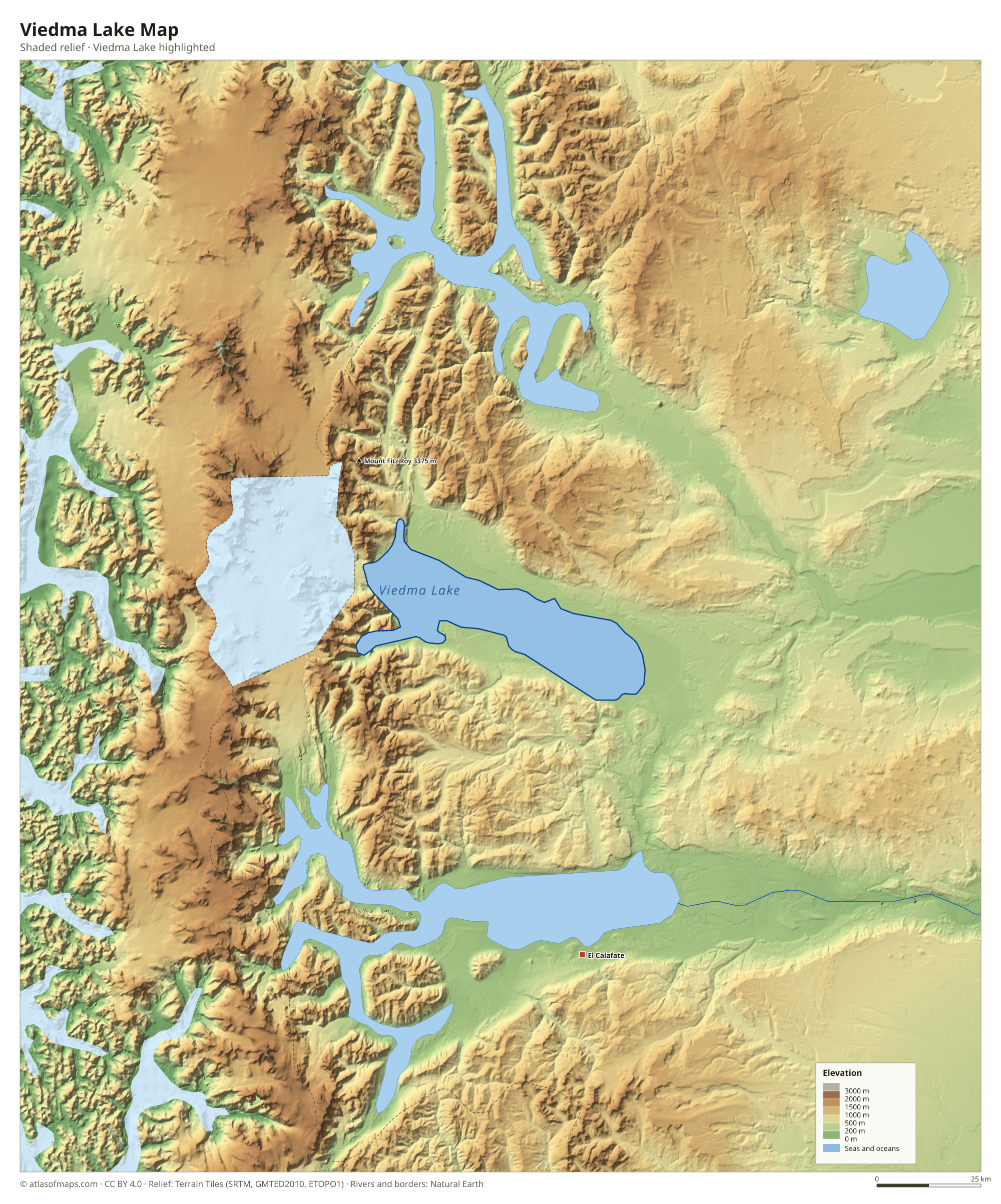 Viedma Lake Map