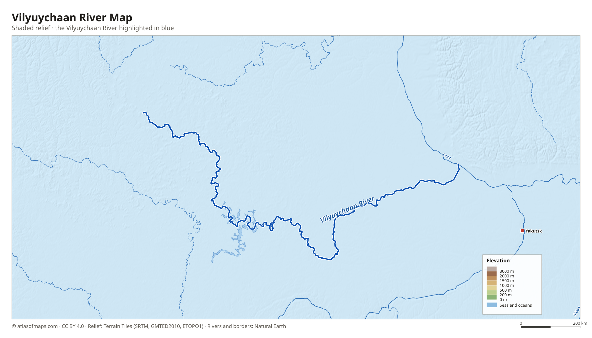Vilyuychaan River Map