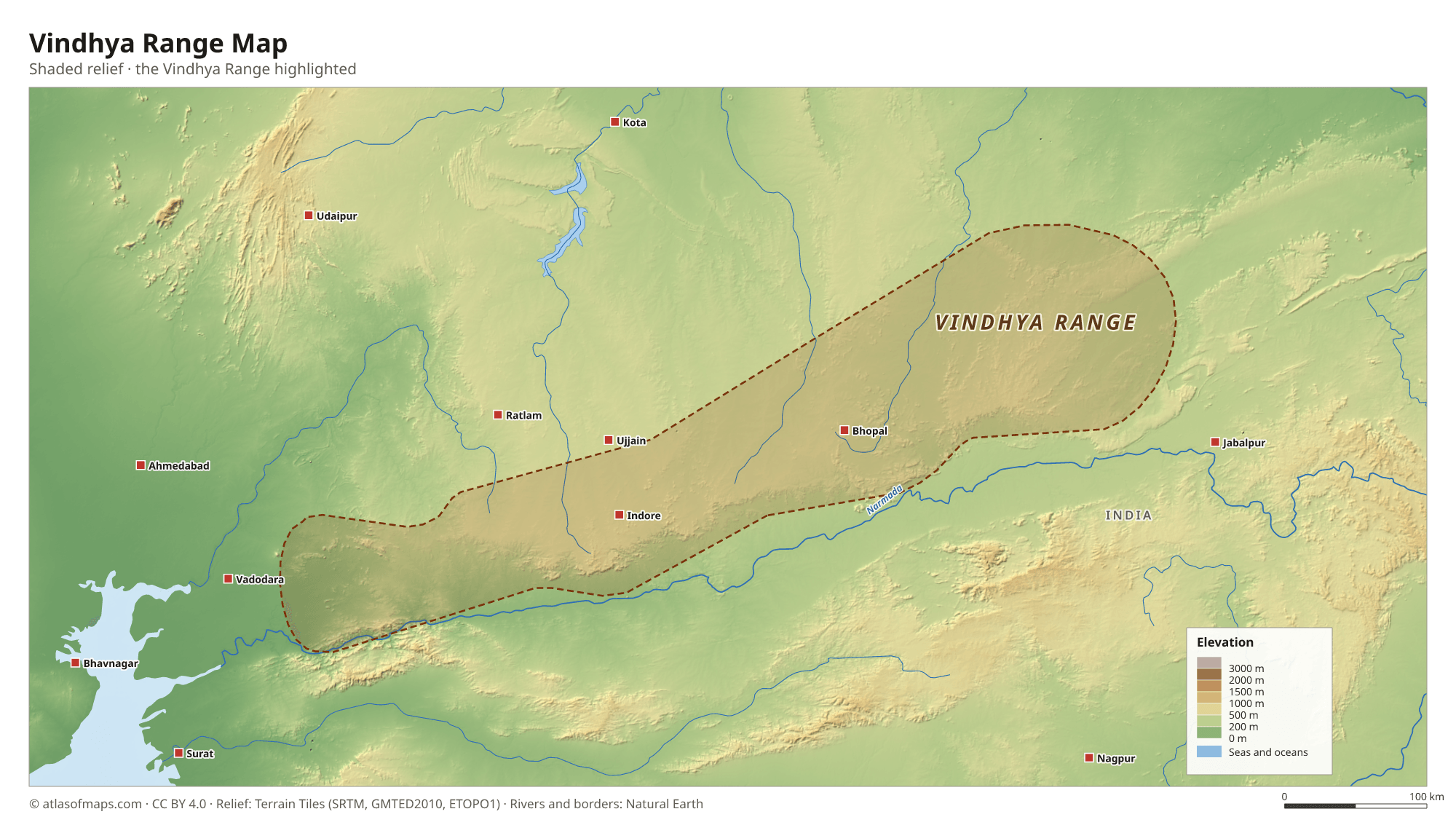 Vindhya Range Map
