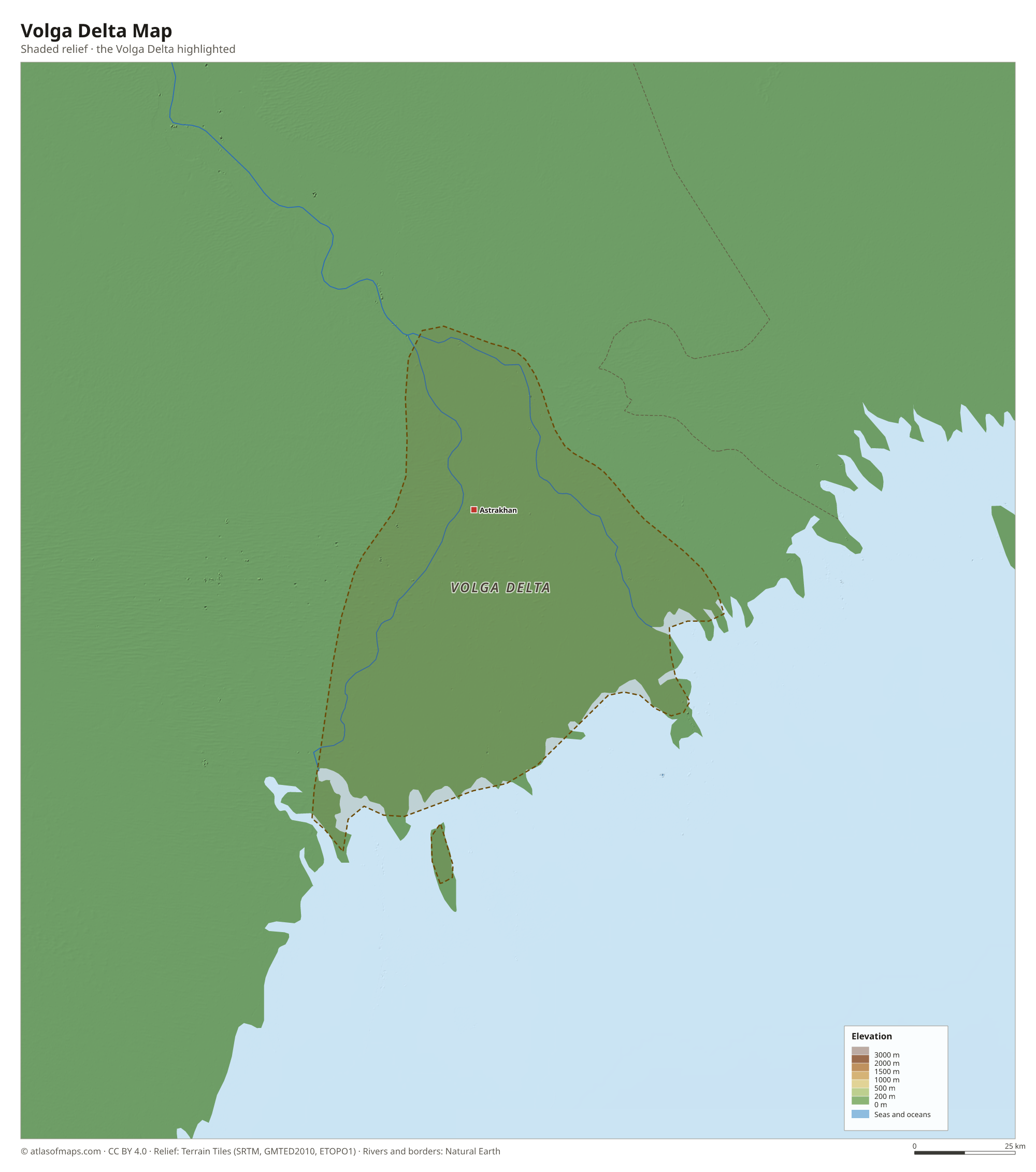 Volga Delta Map