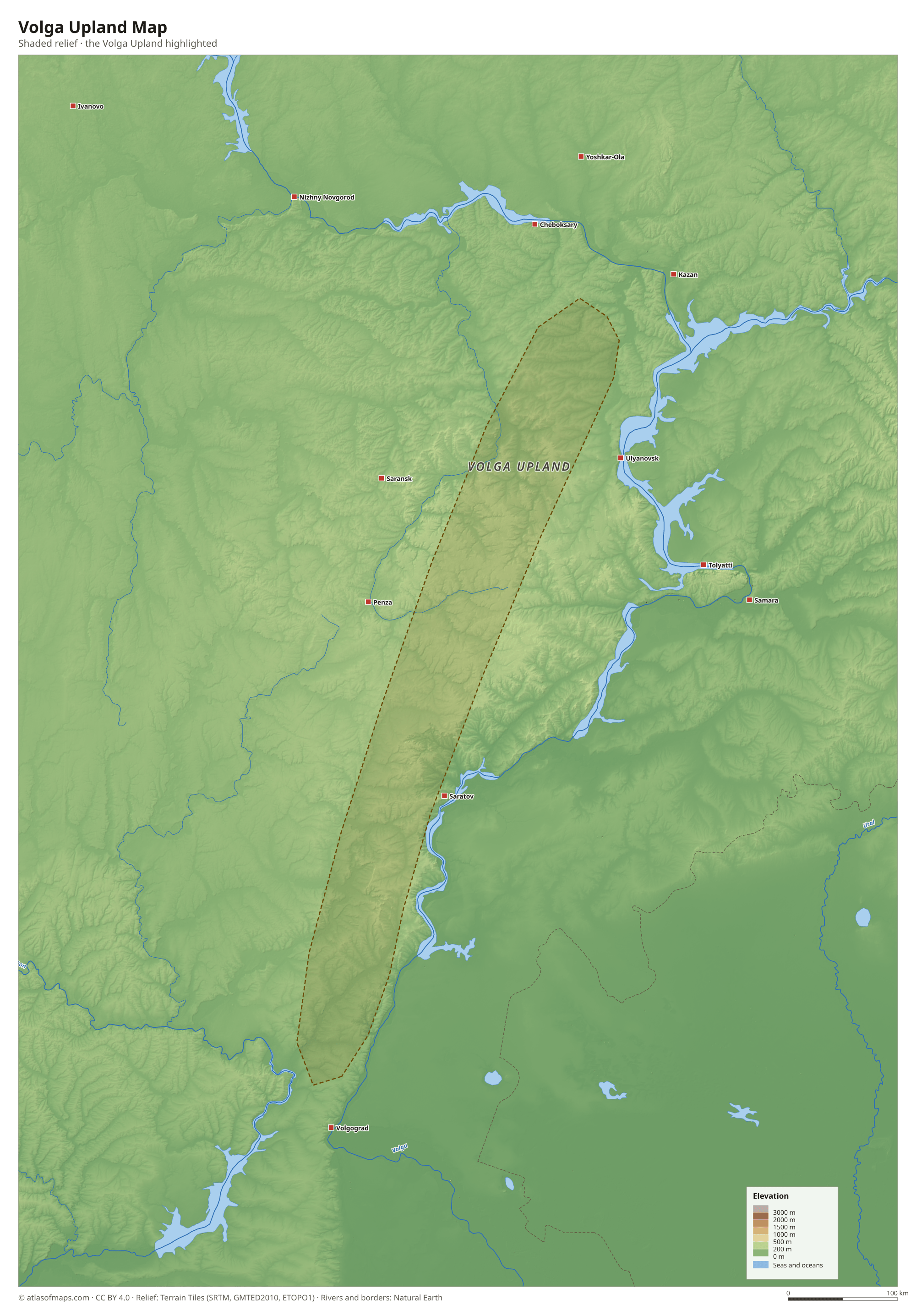 Volga Upland Map
