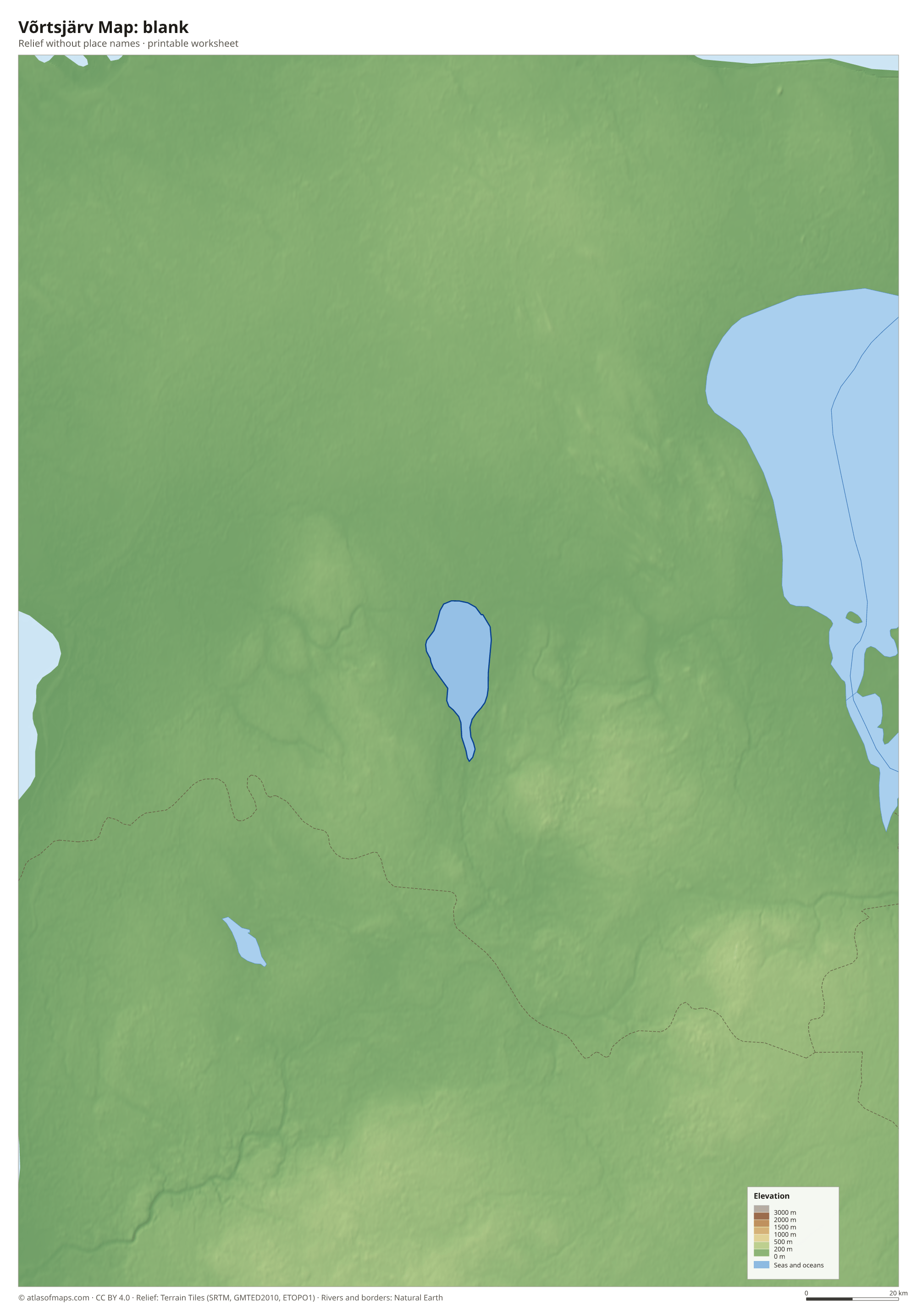 Võrtsjärv Map without names