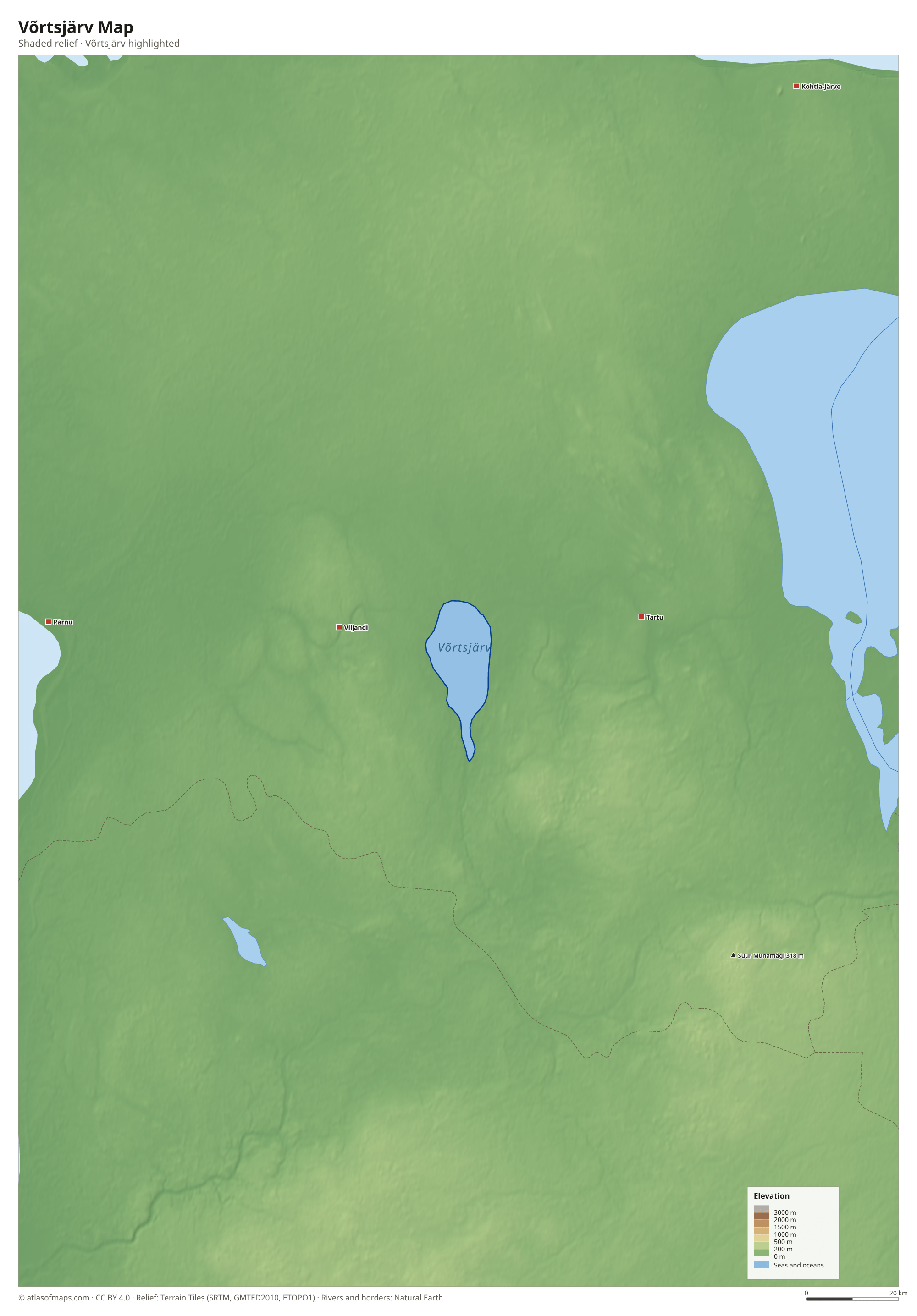 Võrtsjärv Map