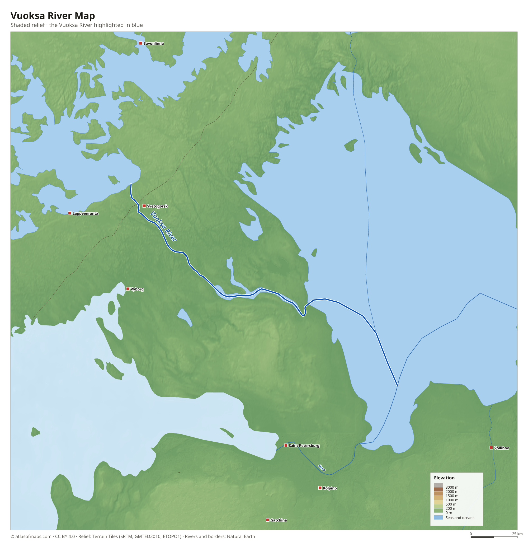 Vuoksa River Map