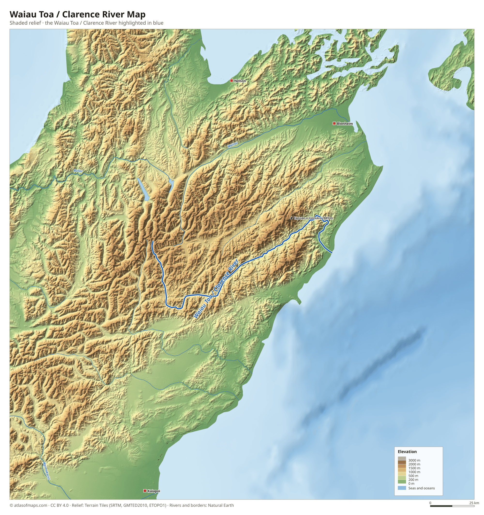Waiau Toa / Clarence River Map
