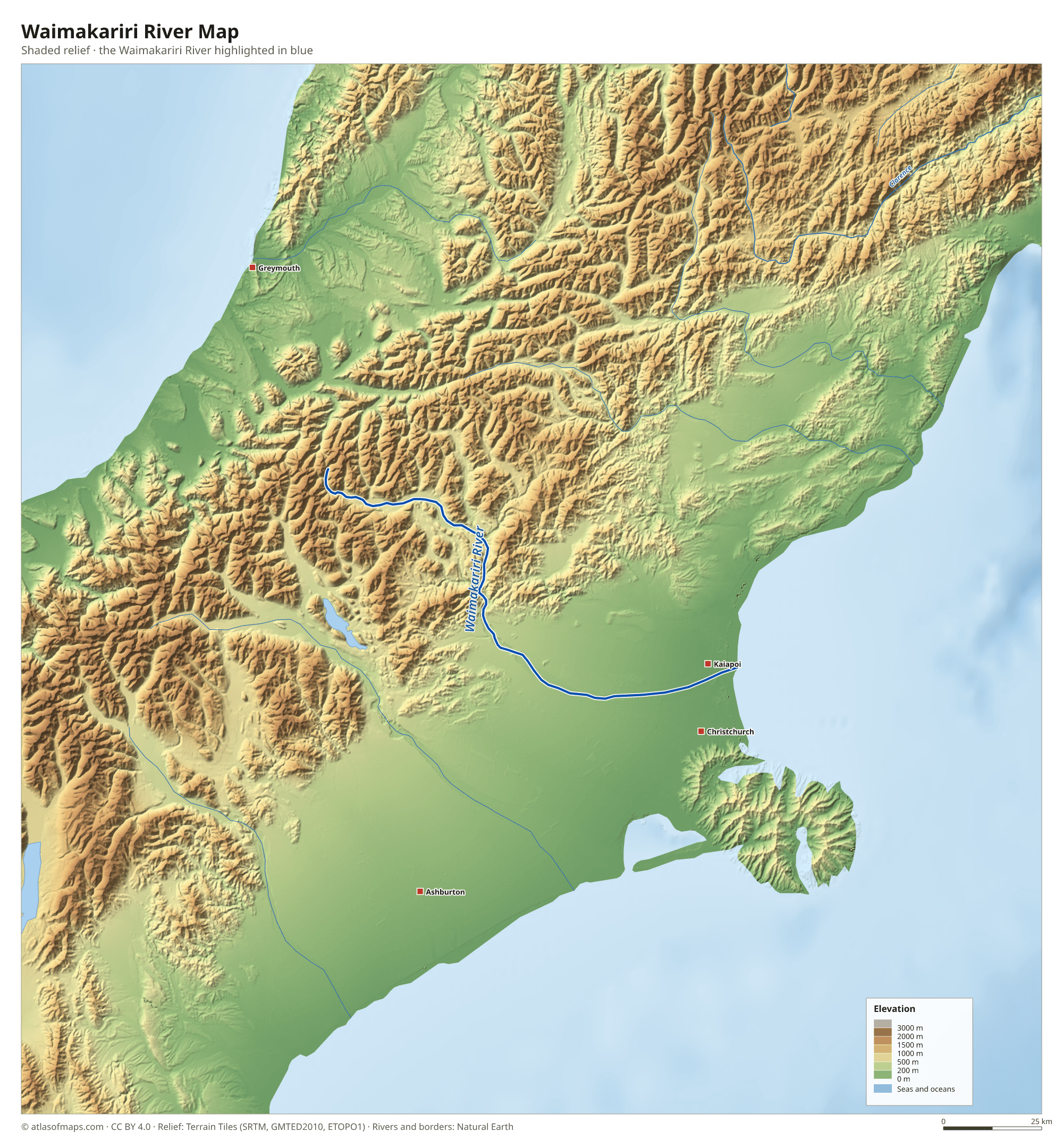 Waimakariri River Map