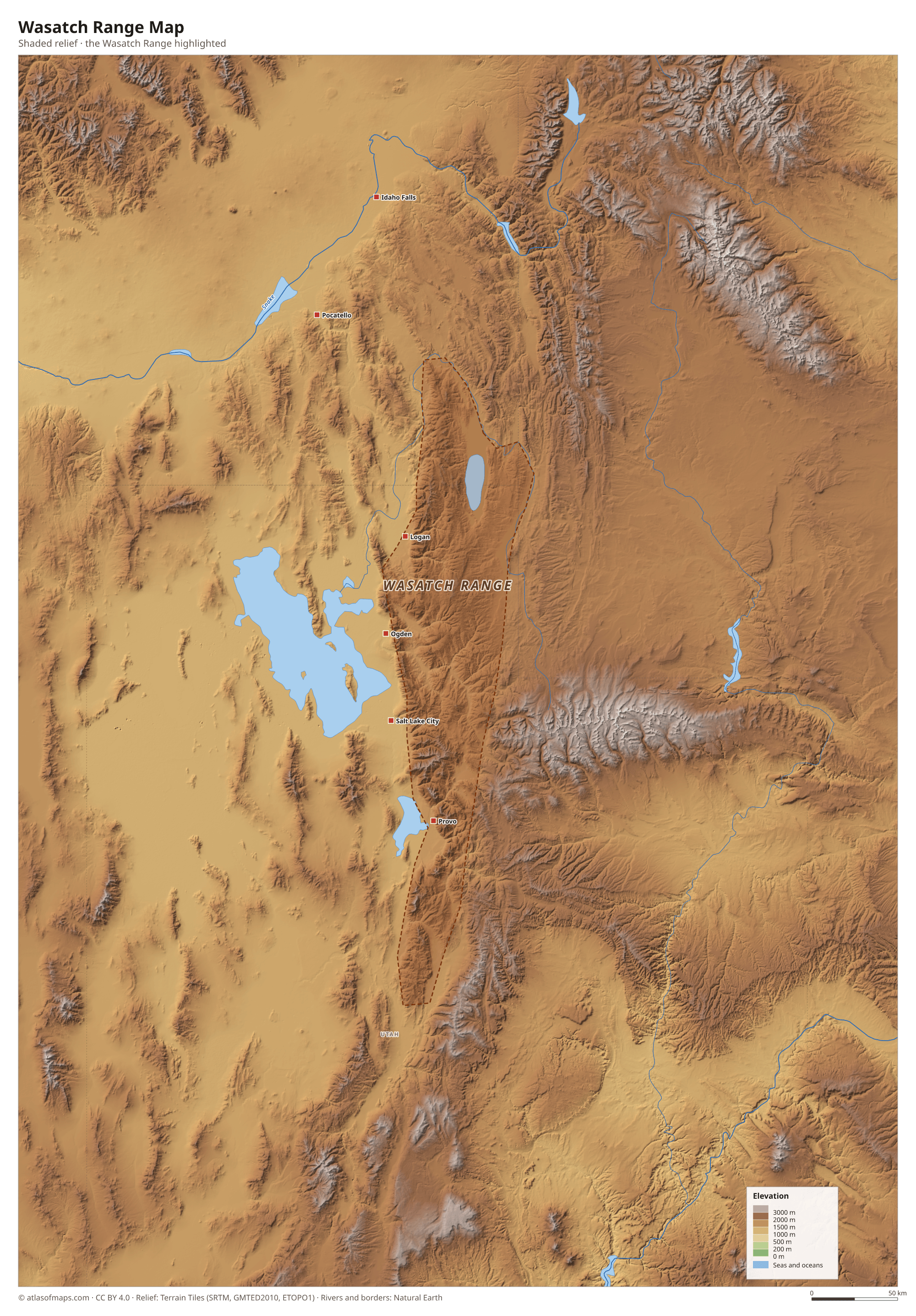Wasatch Range Map