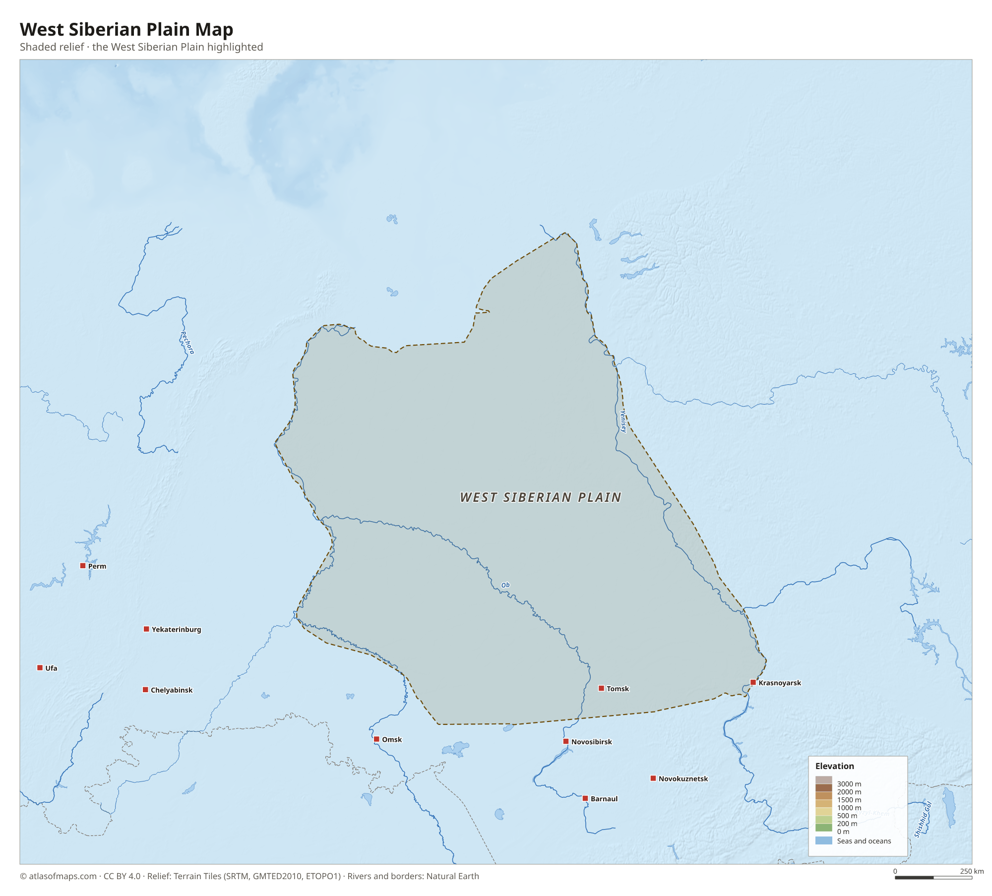 West Siberian Plain Map