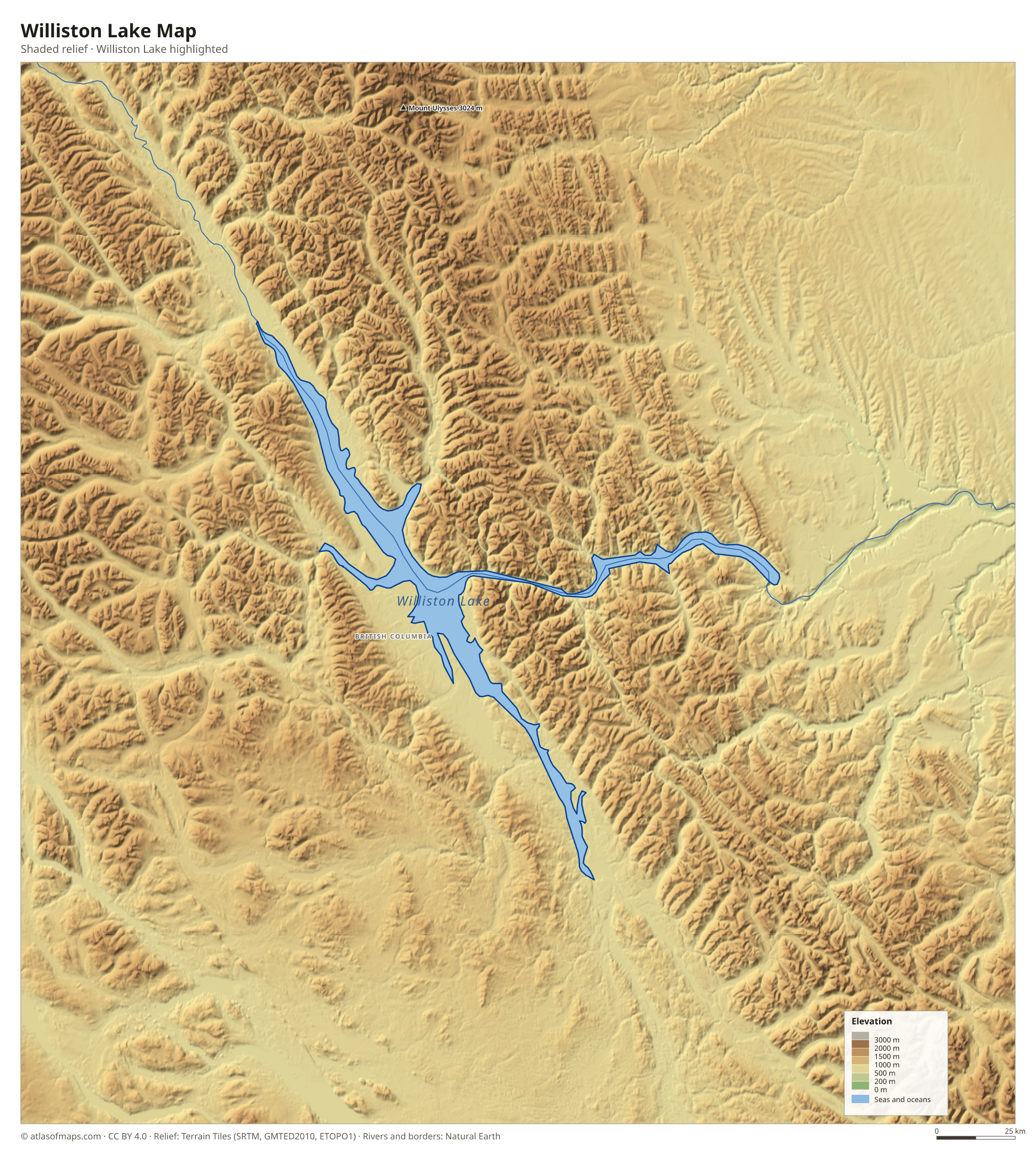 Williston Lake Map