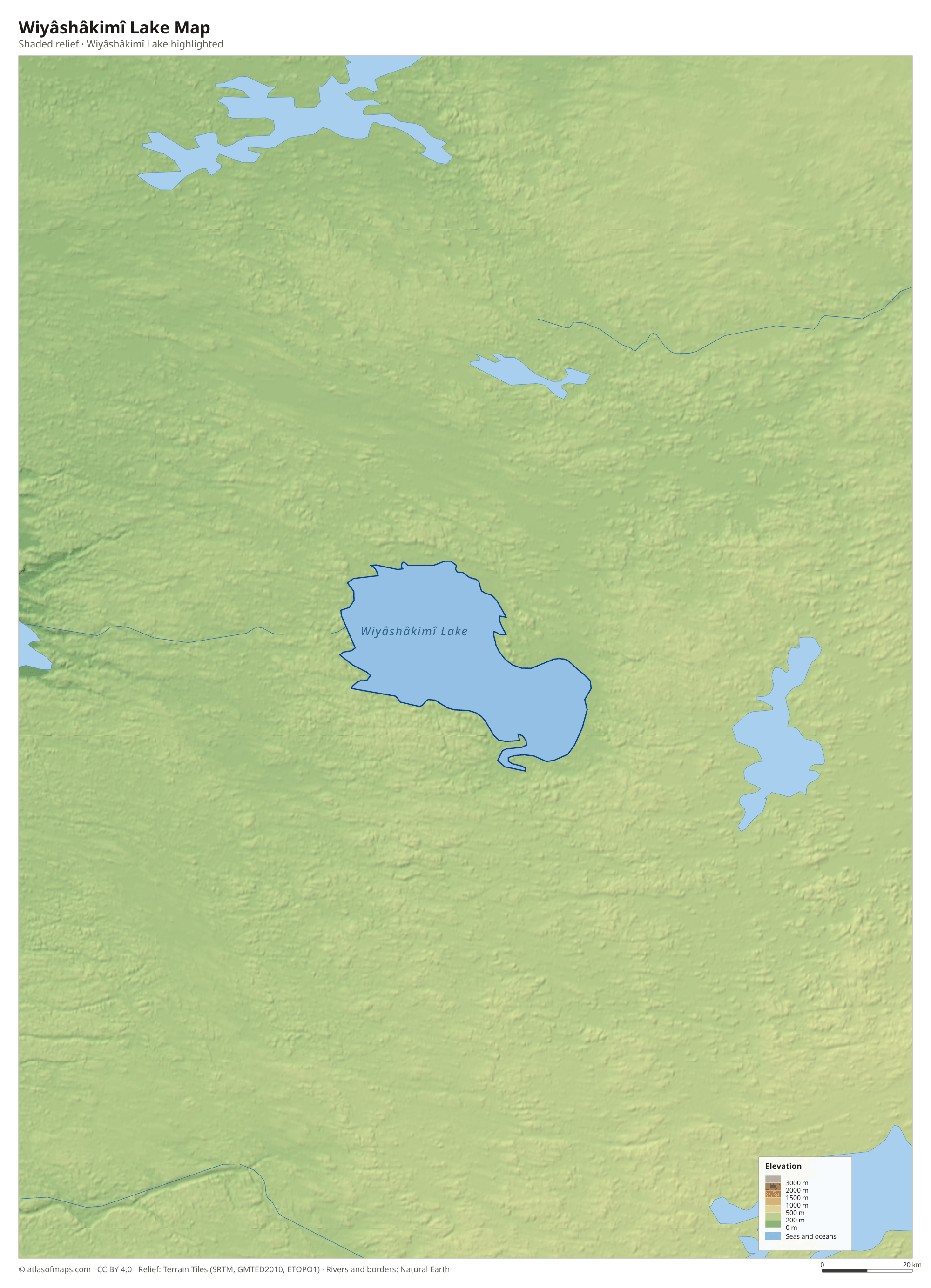 Wiyâshâkimî Lake Map
