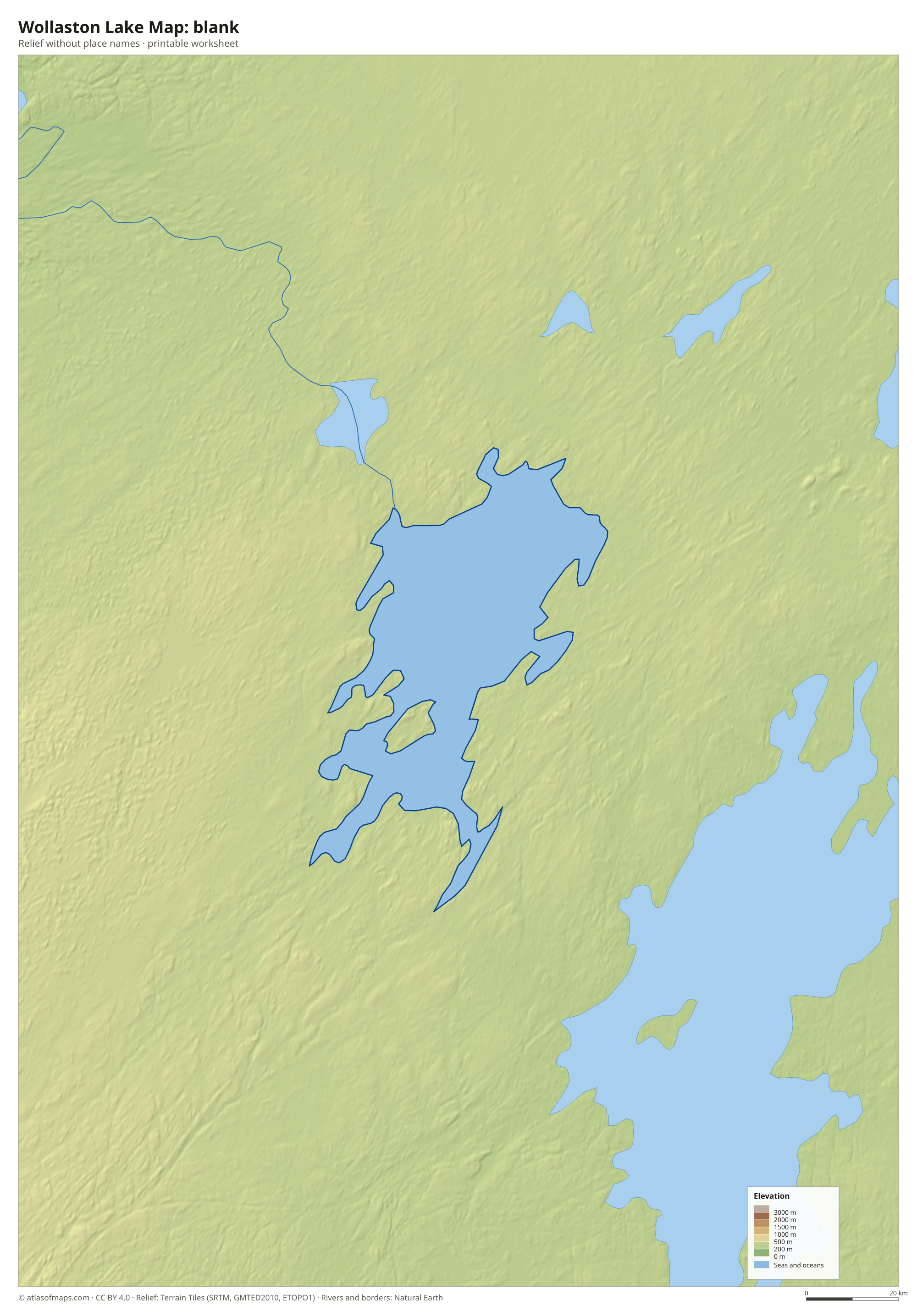 Wollaston Lake Map without names