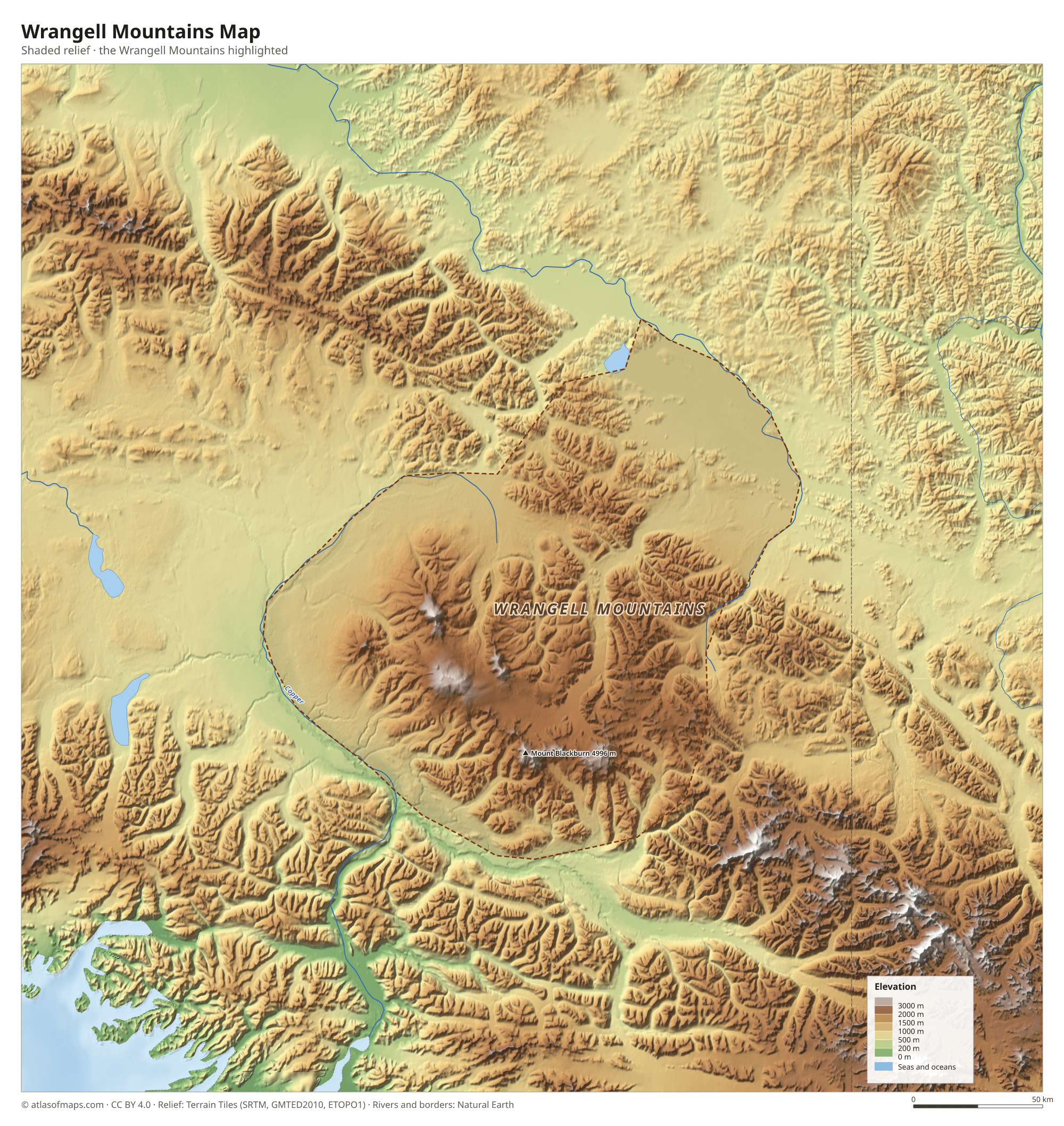 Wrangell Mountains Map